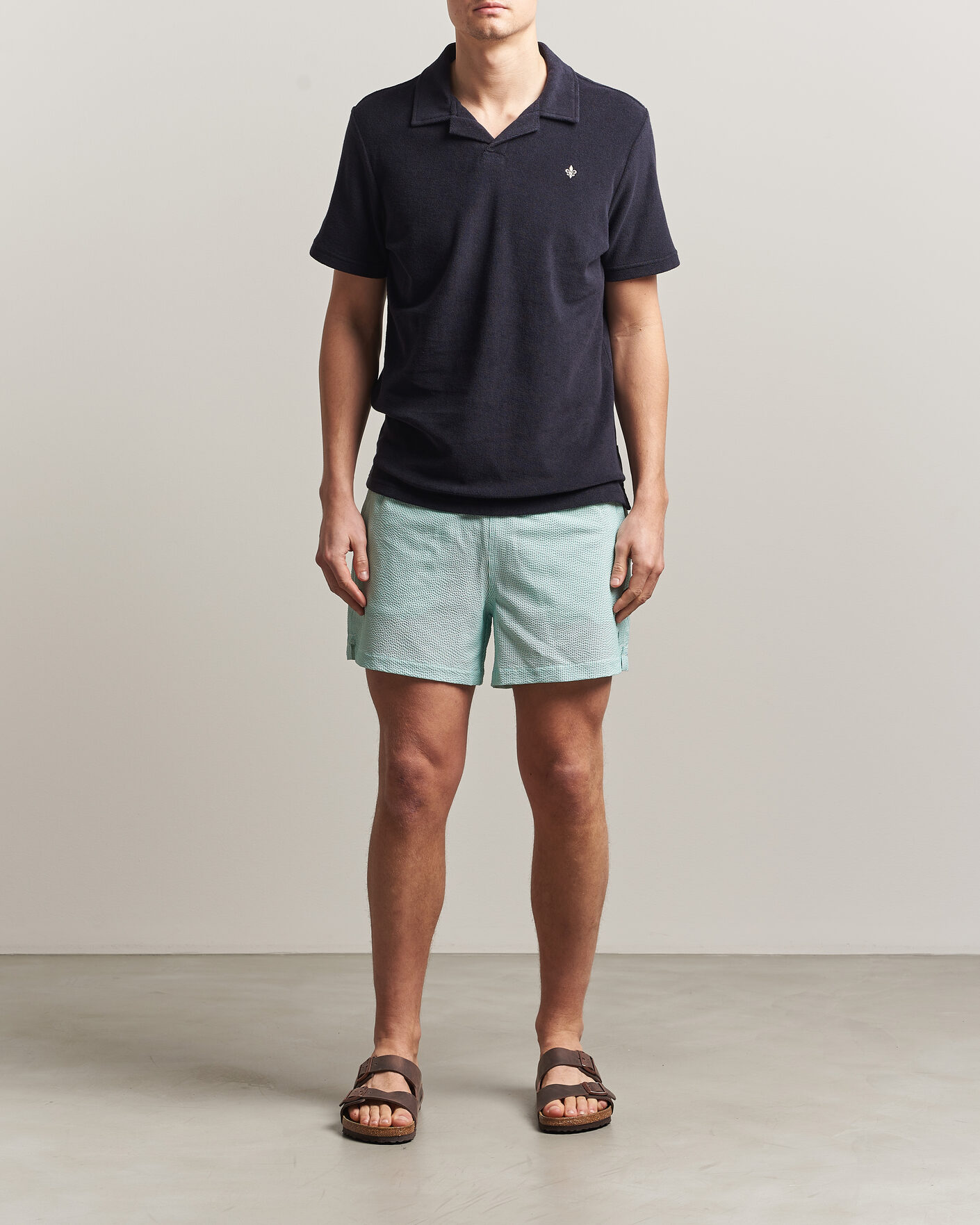 Herre | Badebukser | Morris | Seersucker Bathing Trunks Green