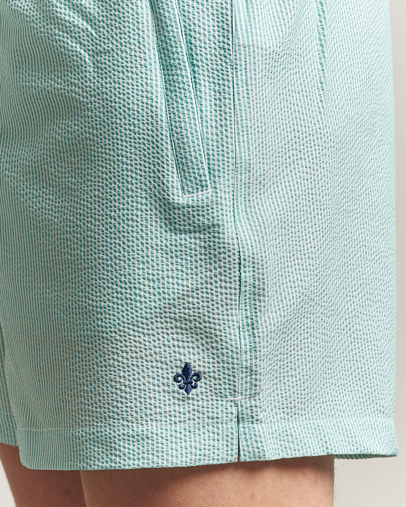 Herre | Badebukser | Morris | Seersucker Bathing Trunks Green