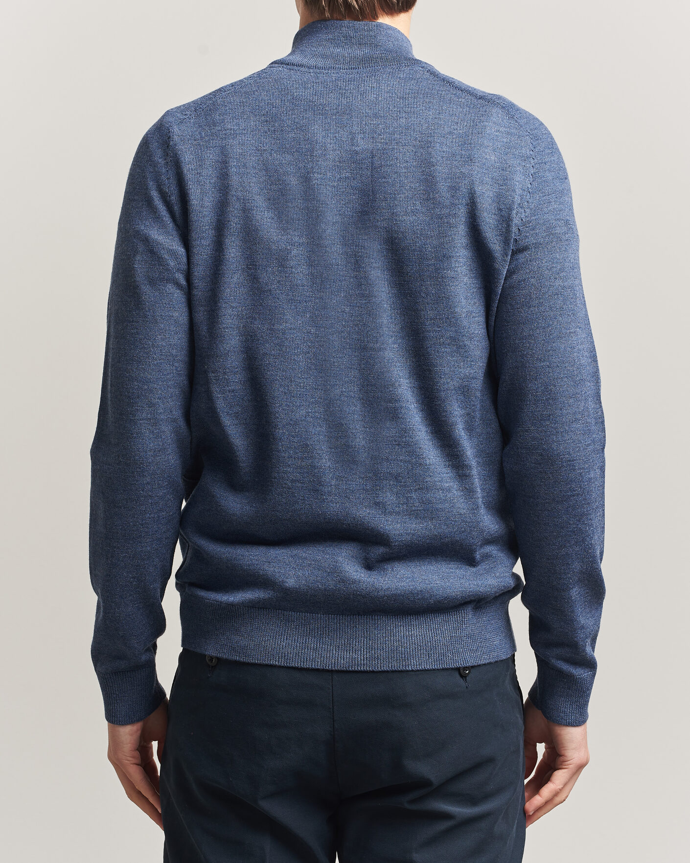 Herre | Trøjer | Morris | John Merino Half-Zip Blue