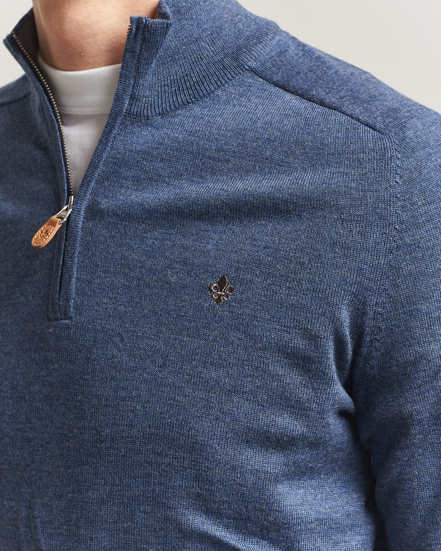 Herre | Trøjer | Morris | John Merino Half-Zip Blue