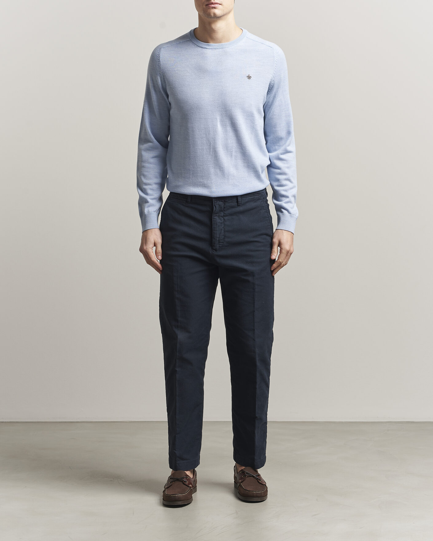 Herre | Trøjer | Morris | Merino Oneck Light Blue