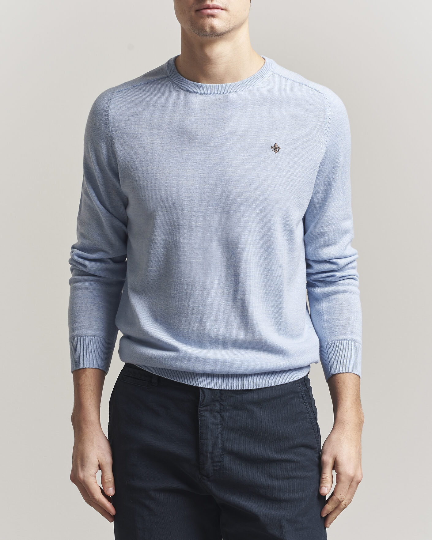 Herre | Trøjer | Morris | Merino Oneck Light Blue