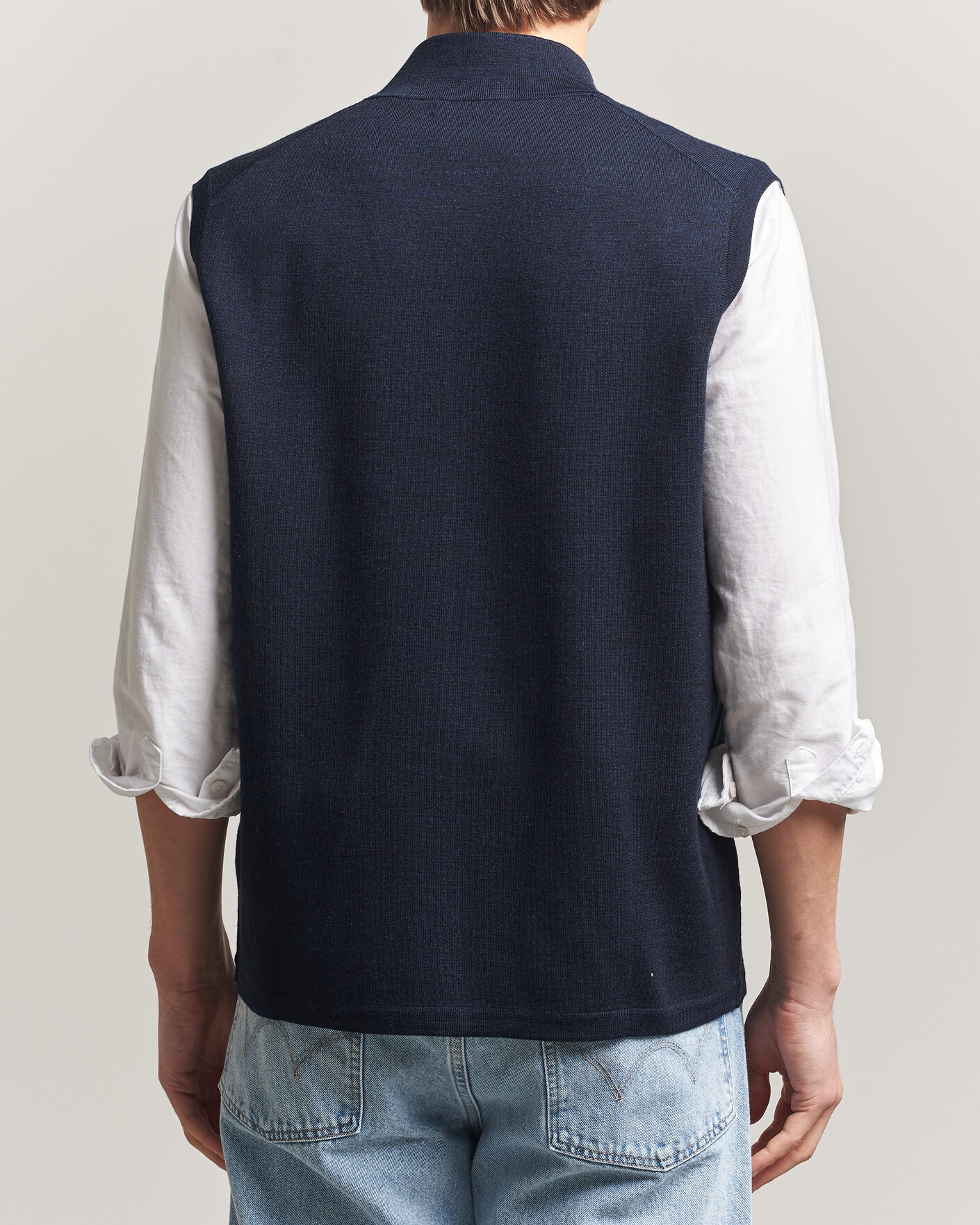 Herre | Trøjer | Morris | Merino Double Zip Vest Navy