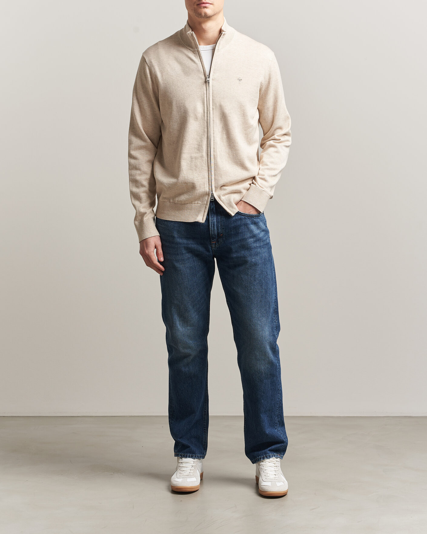 Herre | Trøjer | Morris | Riley Zip Cardigan Khaki