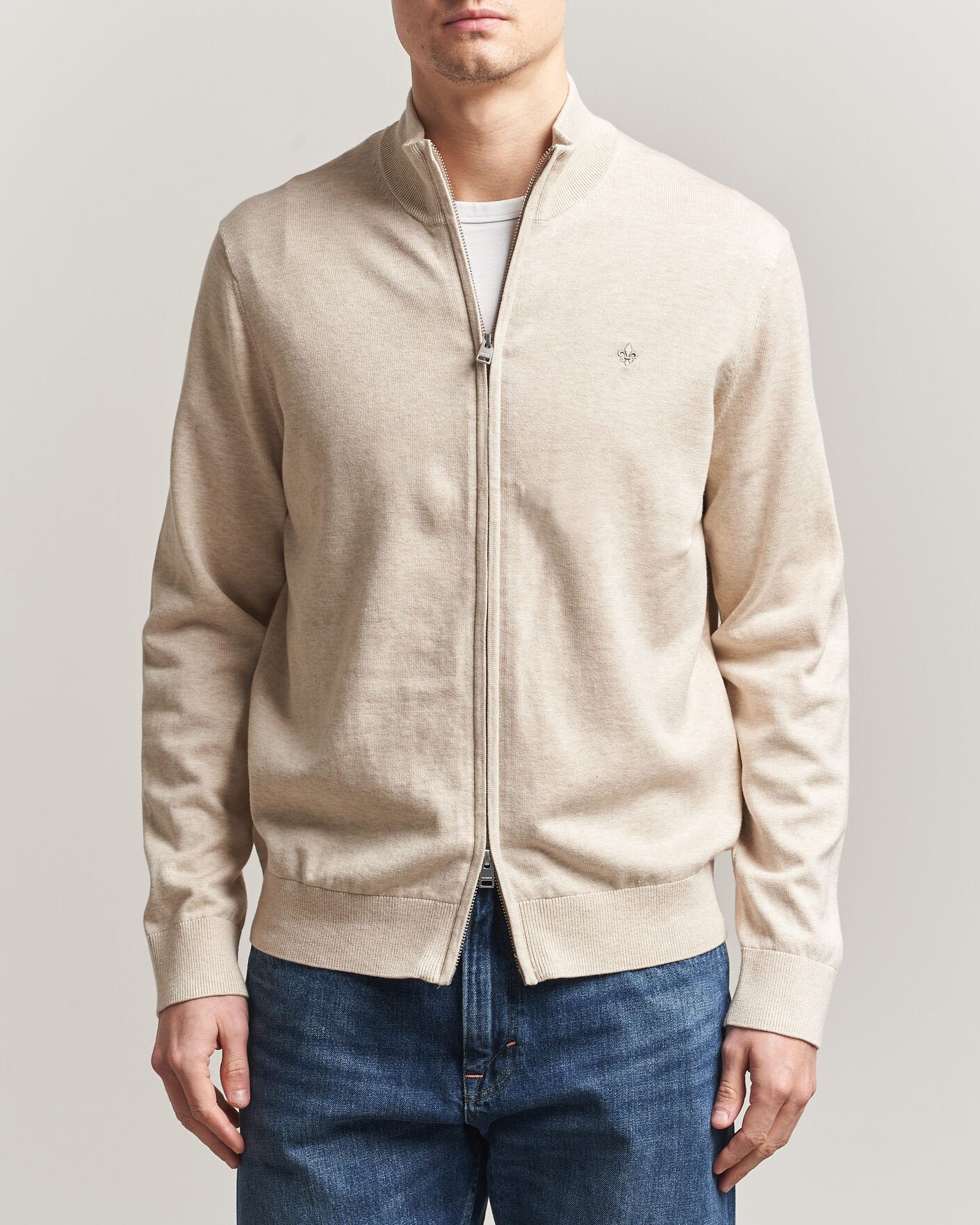 Herre | Trøjer | Morris | Riley Zip Cardigan Khaki