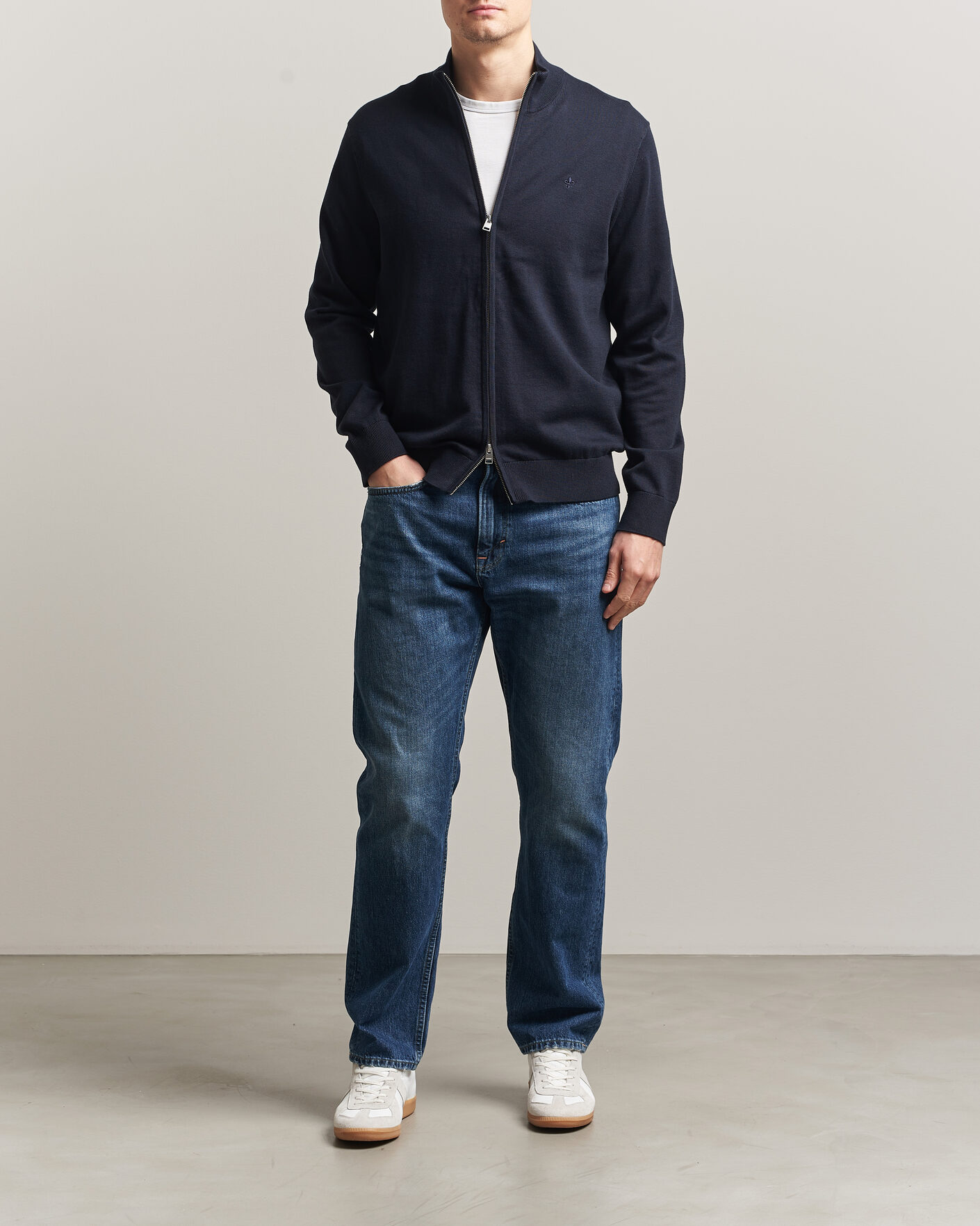 Herre | Trøjer | Morris | Riley Zip Cardigan Navy