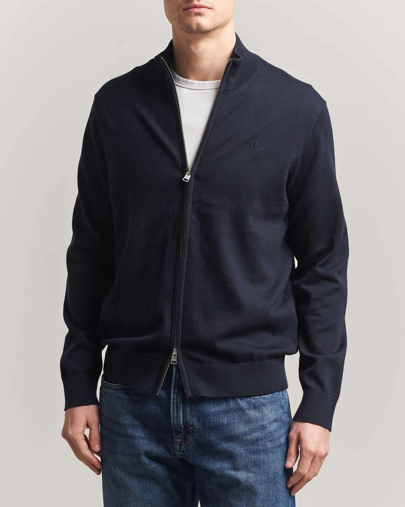 Herre | Trøjer | Morris | Riley Zip Cardigan Navy