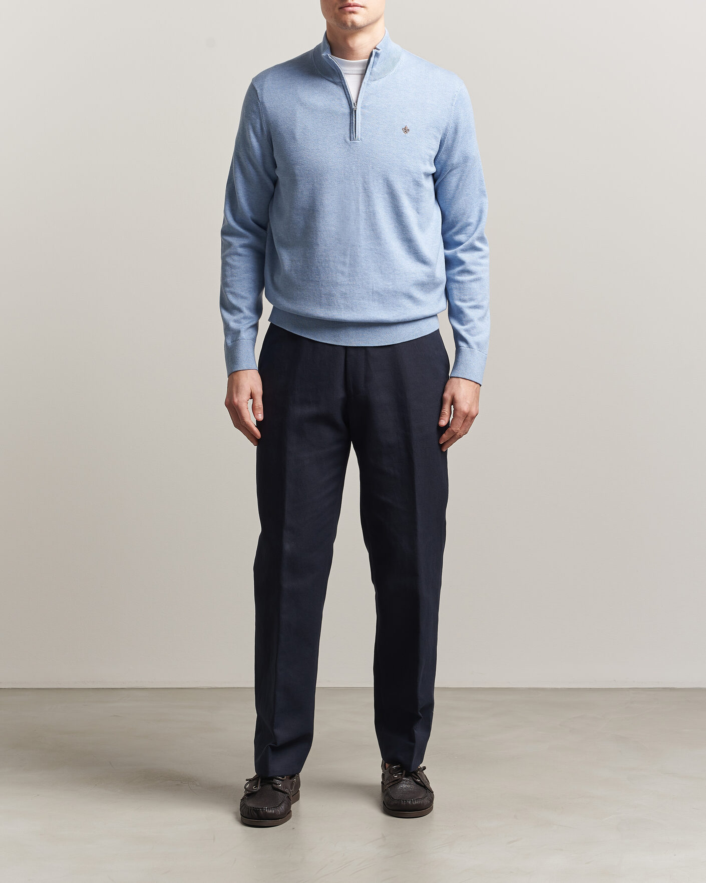 Herre | Trøjer | Morris | Riley Half-Zip Light Blue