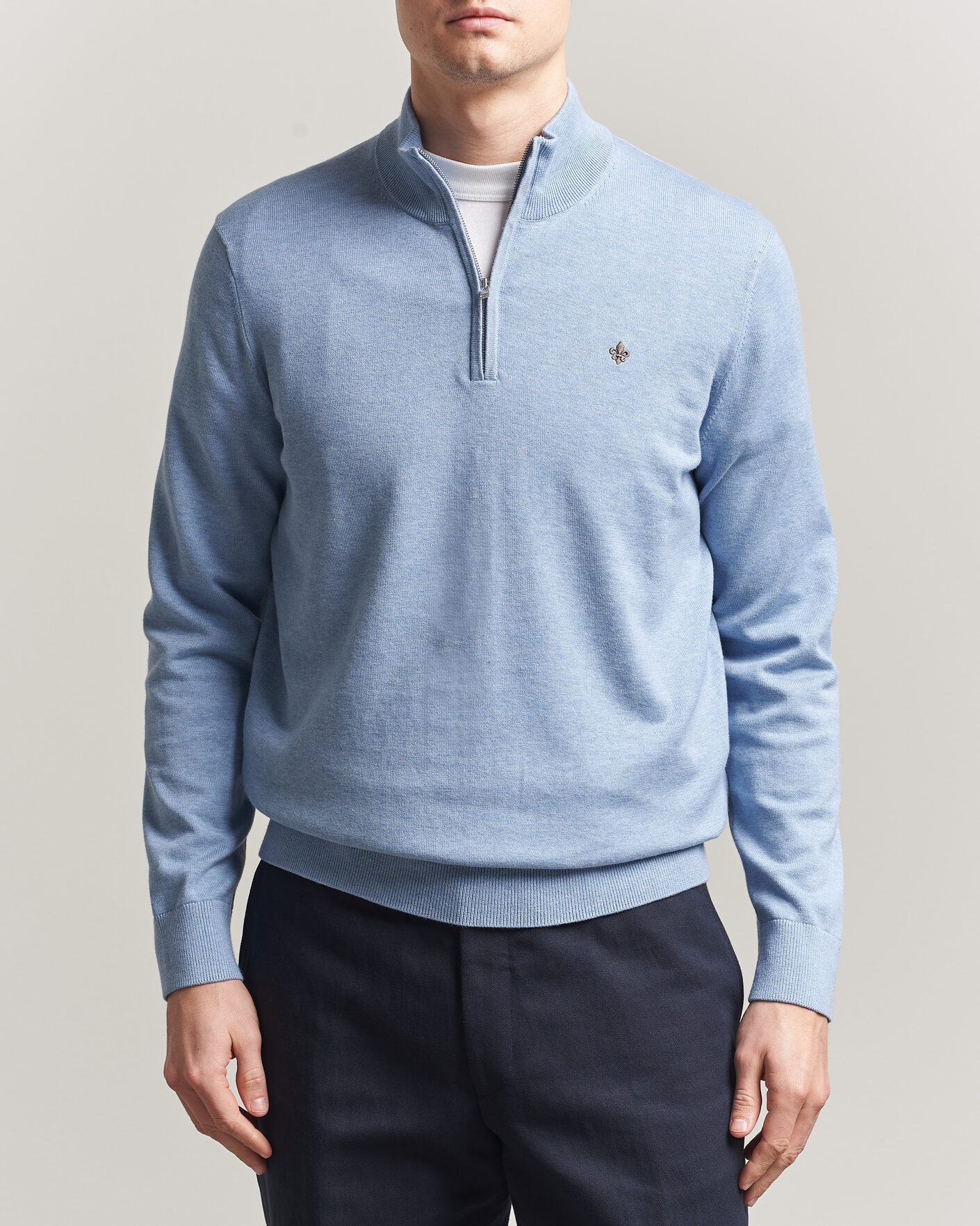 Herre | Trøjer | Morris | Riley Half-Zip Light Blue