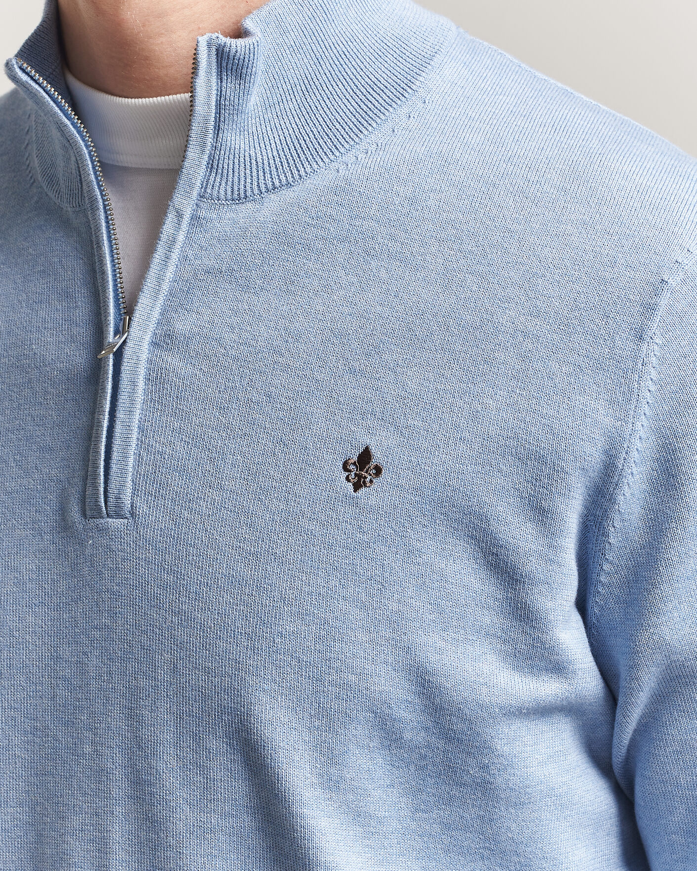 Herre | Trøjer | Morris | Riley Half-Zip Light Blue