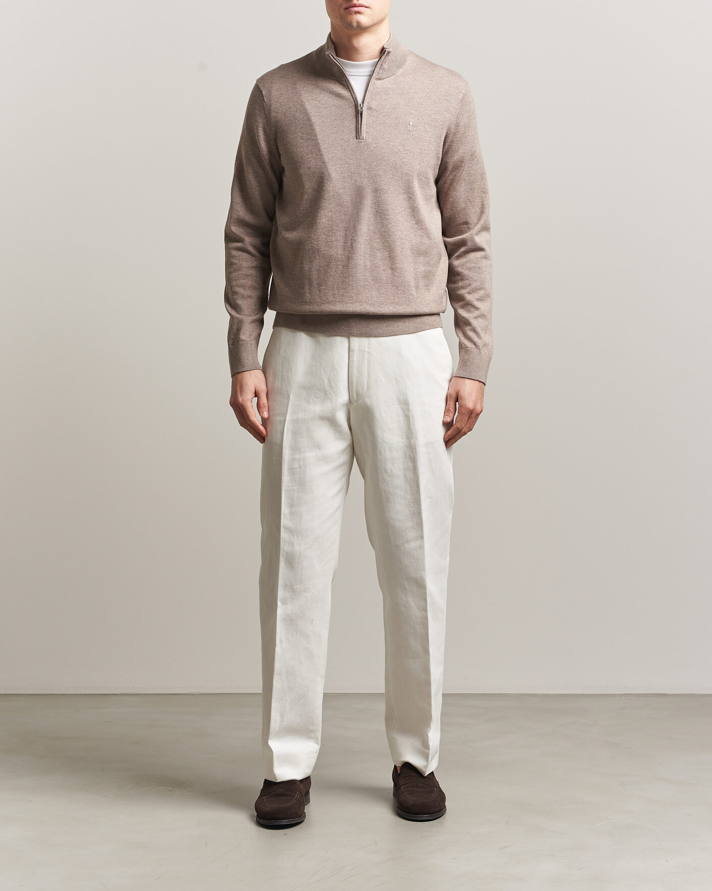 Herre | Trøjer | Morris | Riley Half-Zip Brown