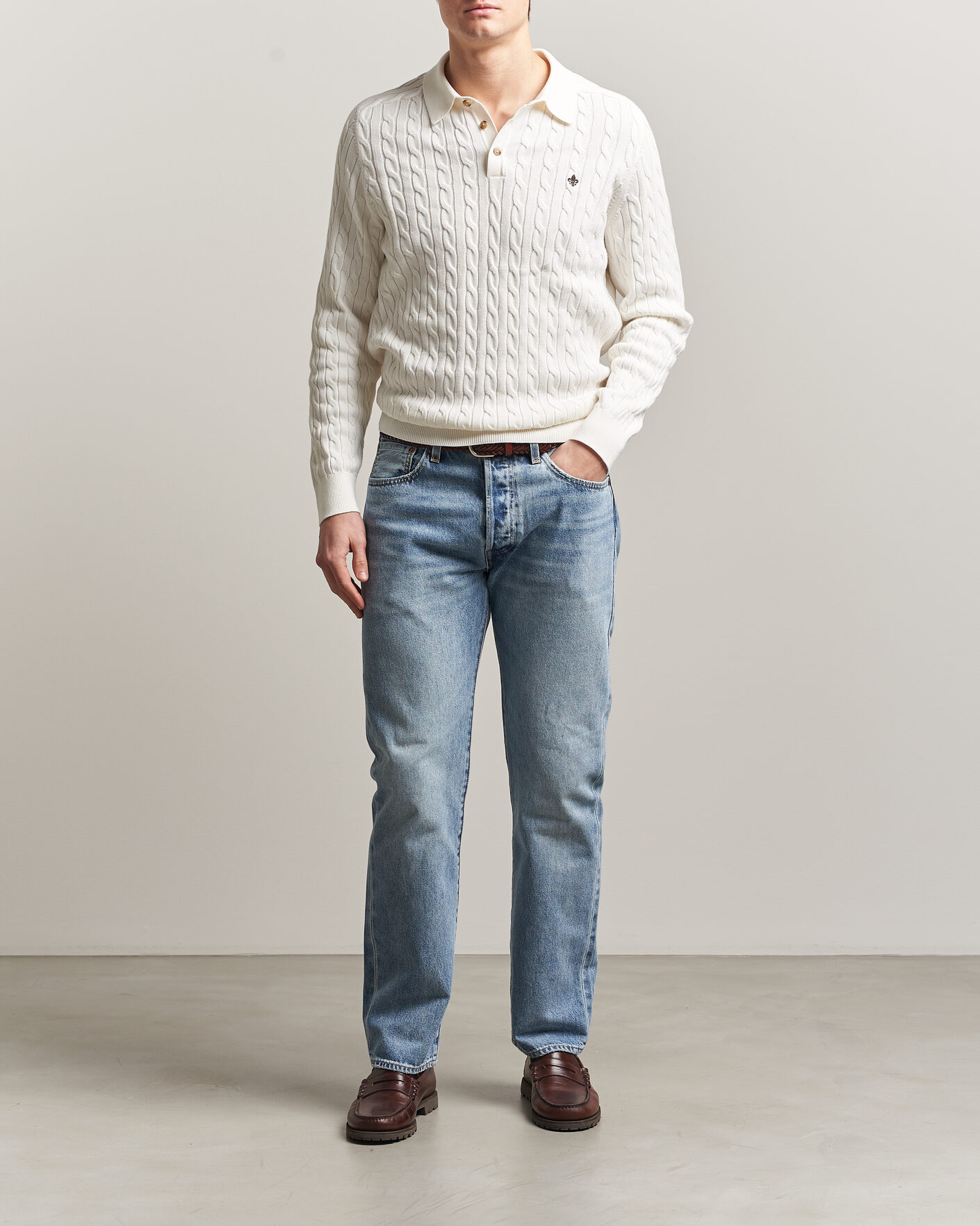 Herre | Trøjer | Morris | Lancaster Cable Polo Off White