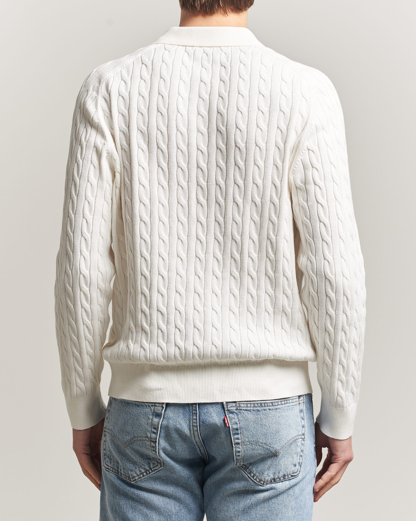 Herre | Trøjer | Morris | Lancaster Cable Polo Off White