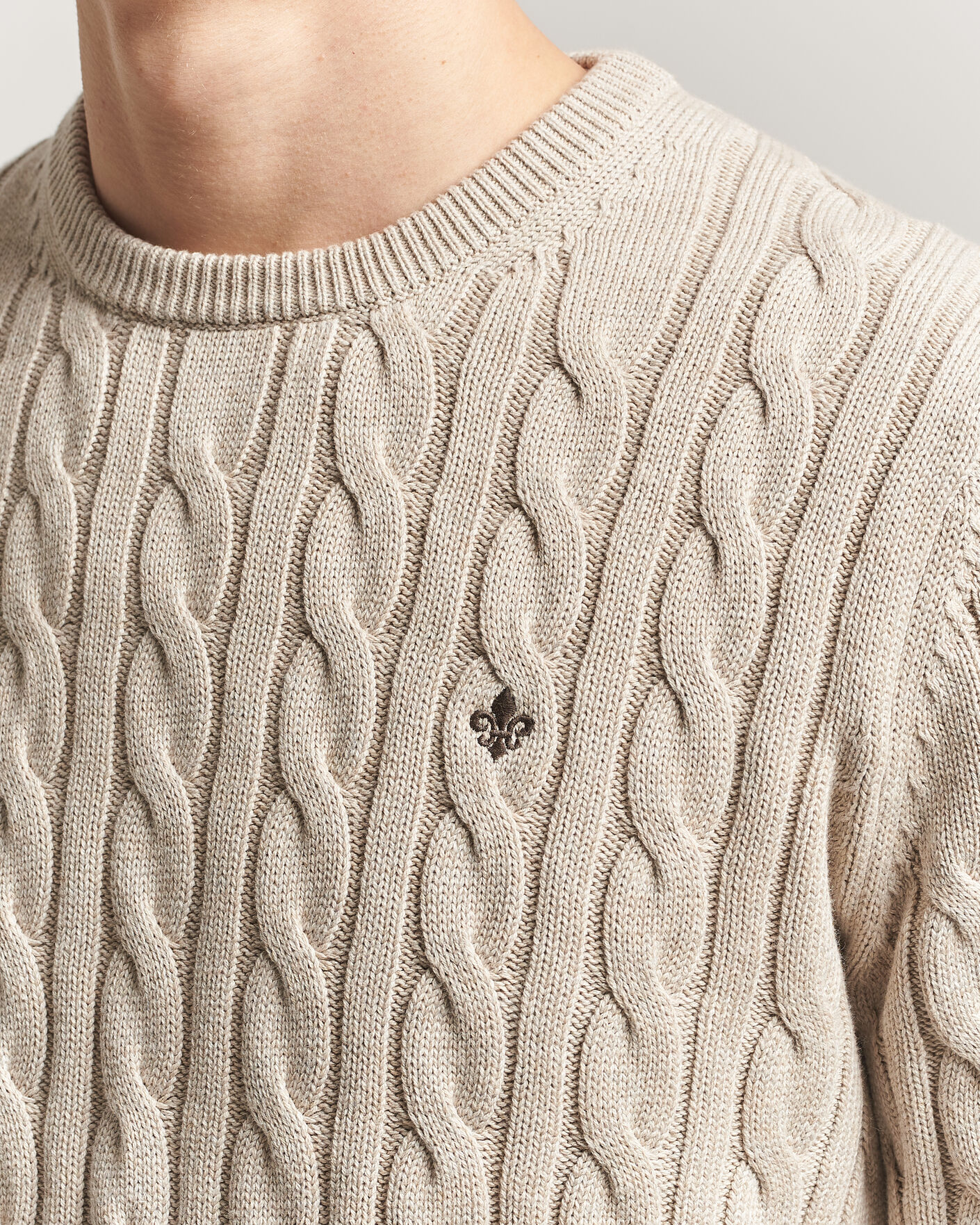 Herre | Trøjer | Morris | Ethan Cable Oneck Khaki