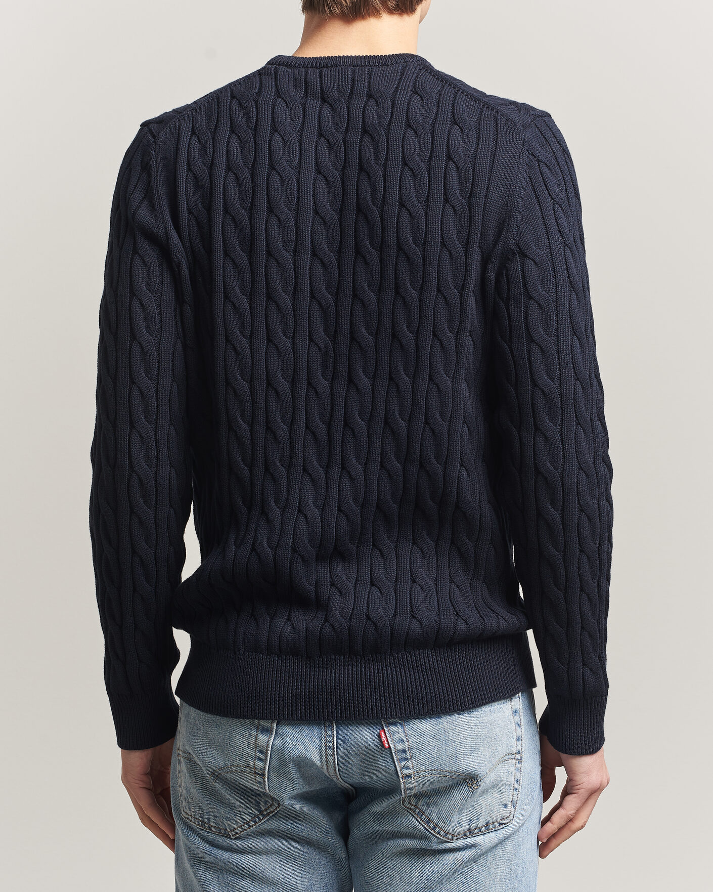 Herre | Trøjer | Morris | Ethan Cable Oneck Navy