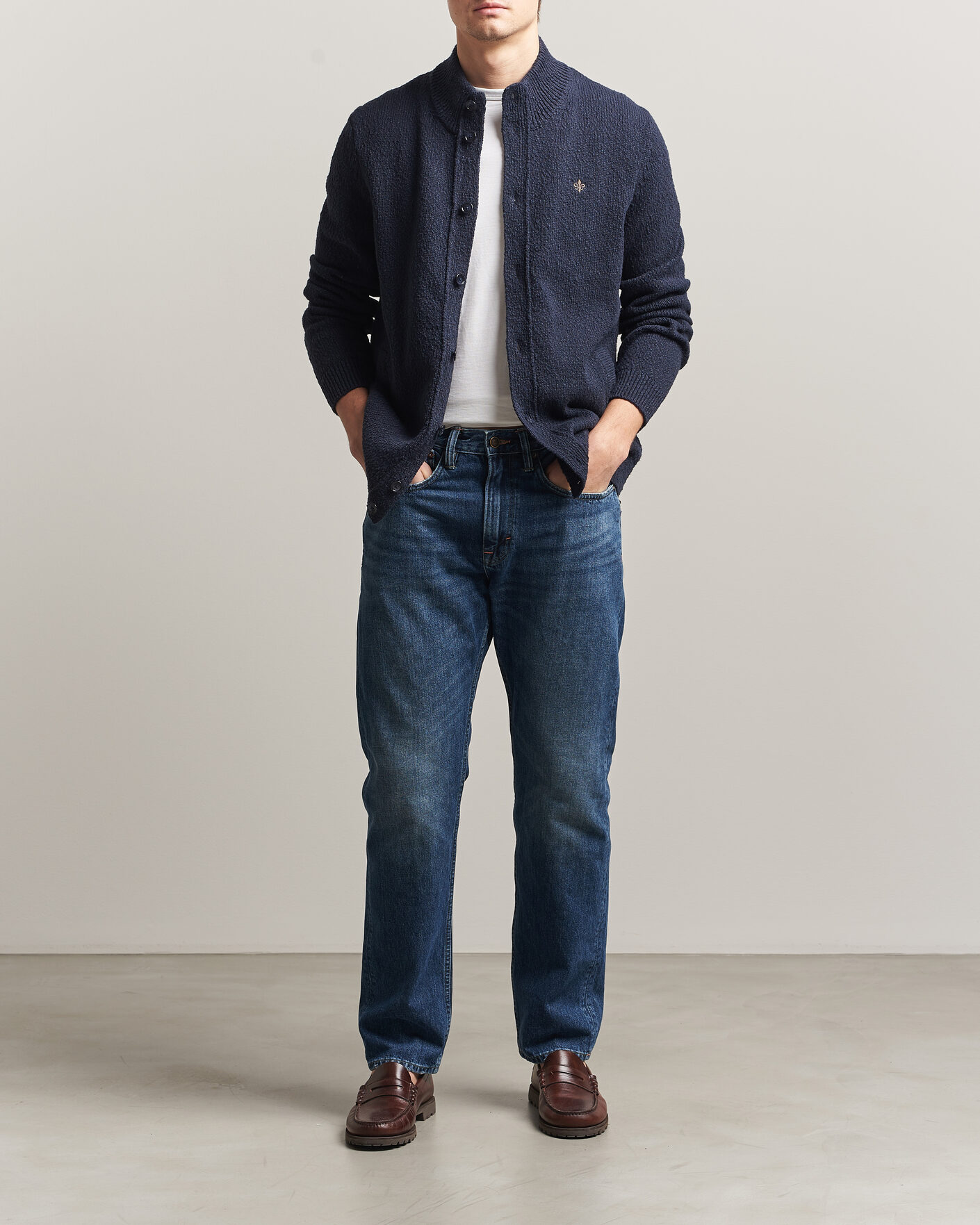 Herre | Trøjer | Morris | Windham Button Cardigan Navy