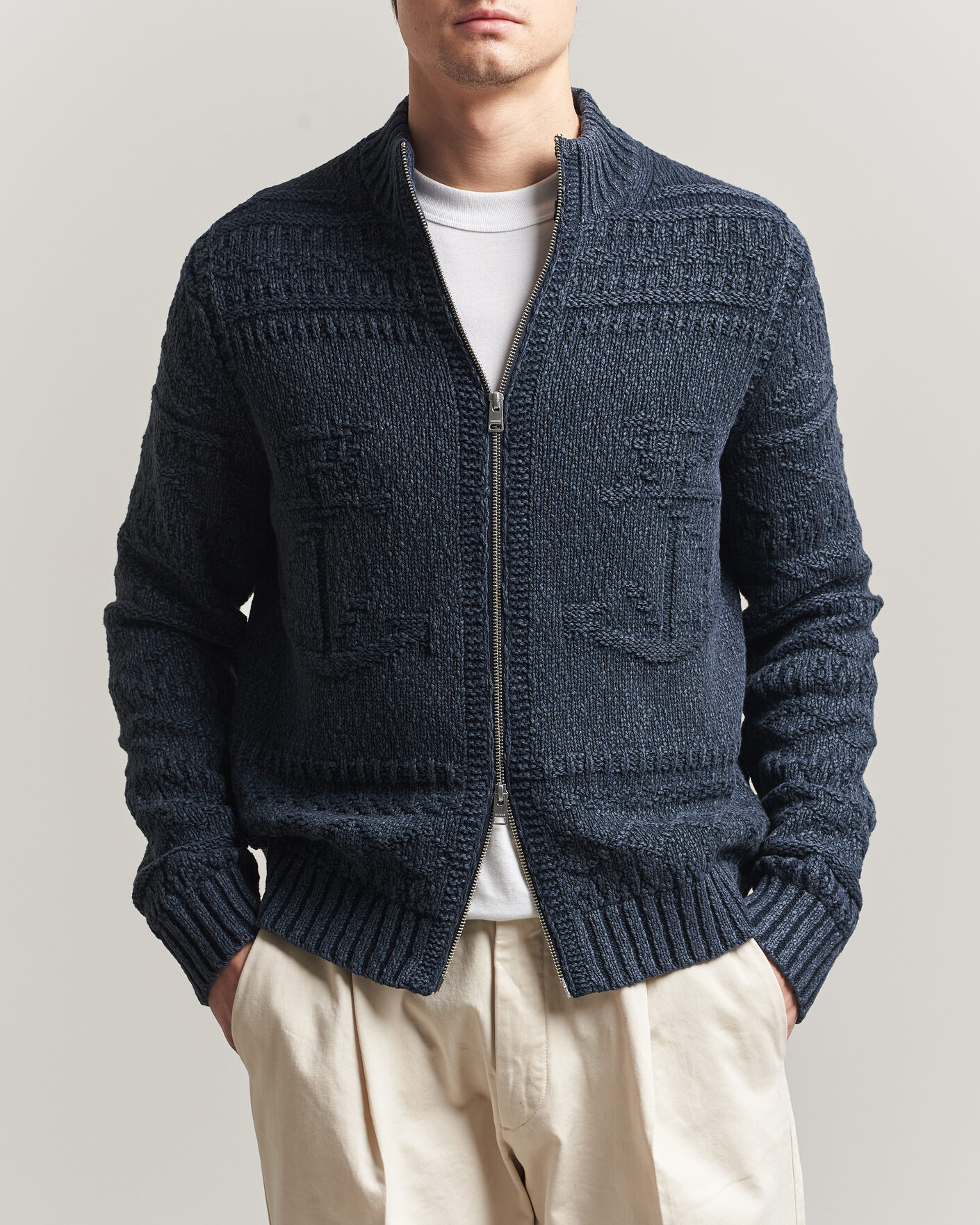 Herre | Trøjer | Morris | Chatham Knitted Jacket Navy