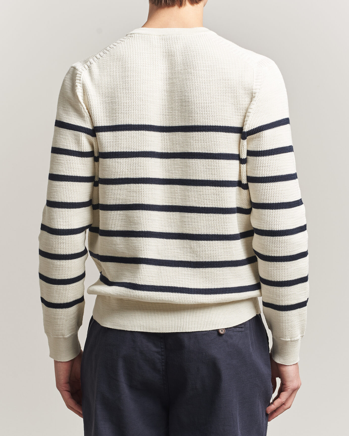 Herre | Trøjer | Morris | Benedict Stripe Oneck Off White