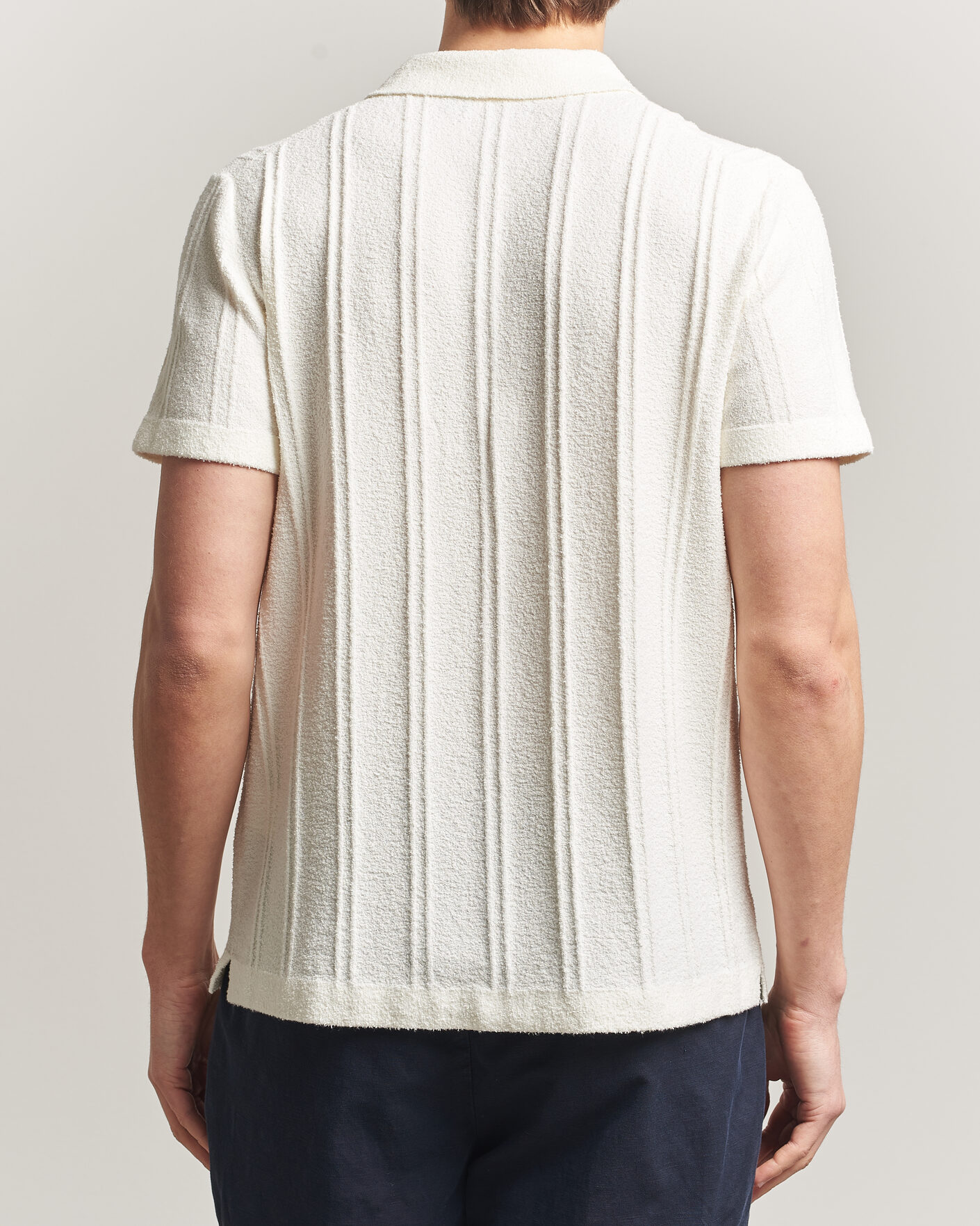 Herre | Skjorter | Morris | Clayton Knitted Short Sleeve Shirt Off White