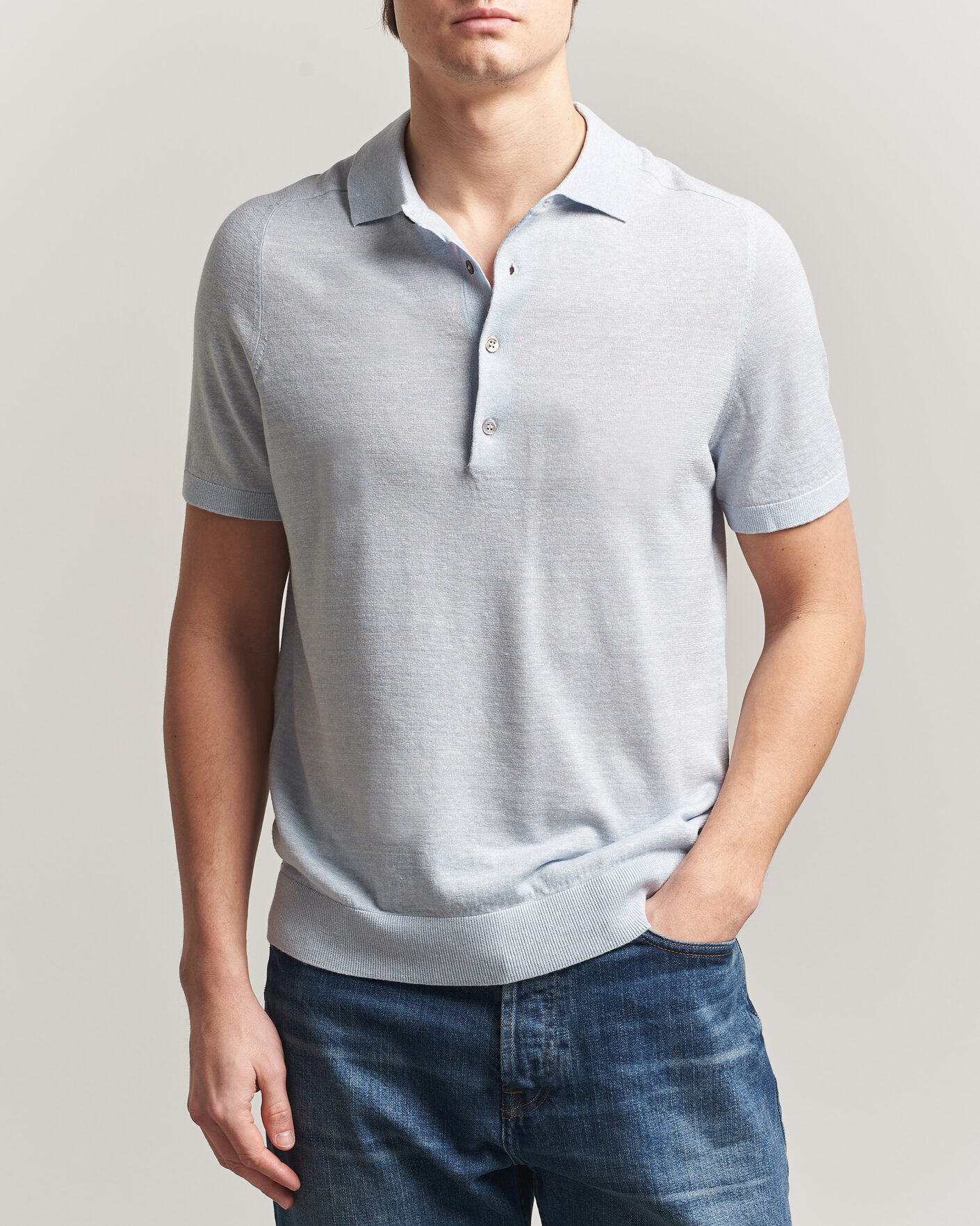 Herre | Polotrøjer | Morris | Colin Short Sleeve Polo Shirt Light Blue