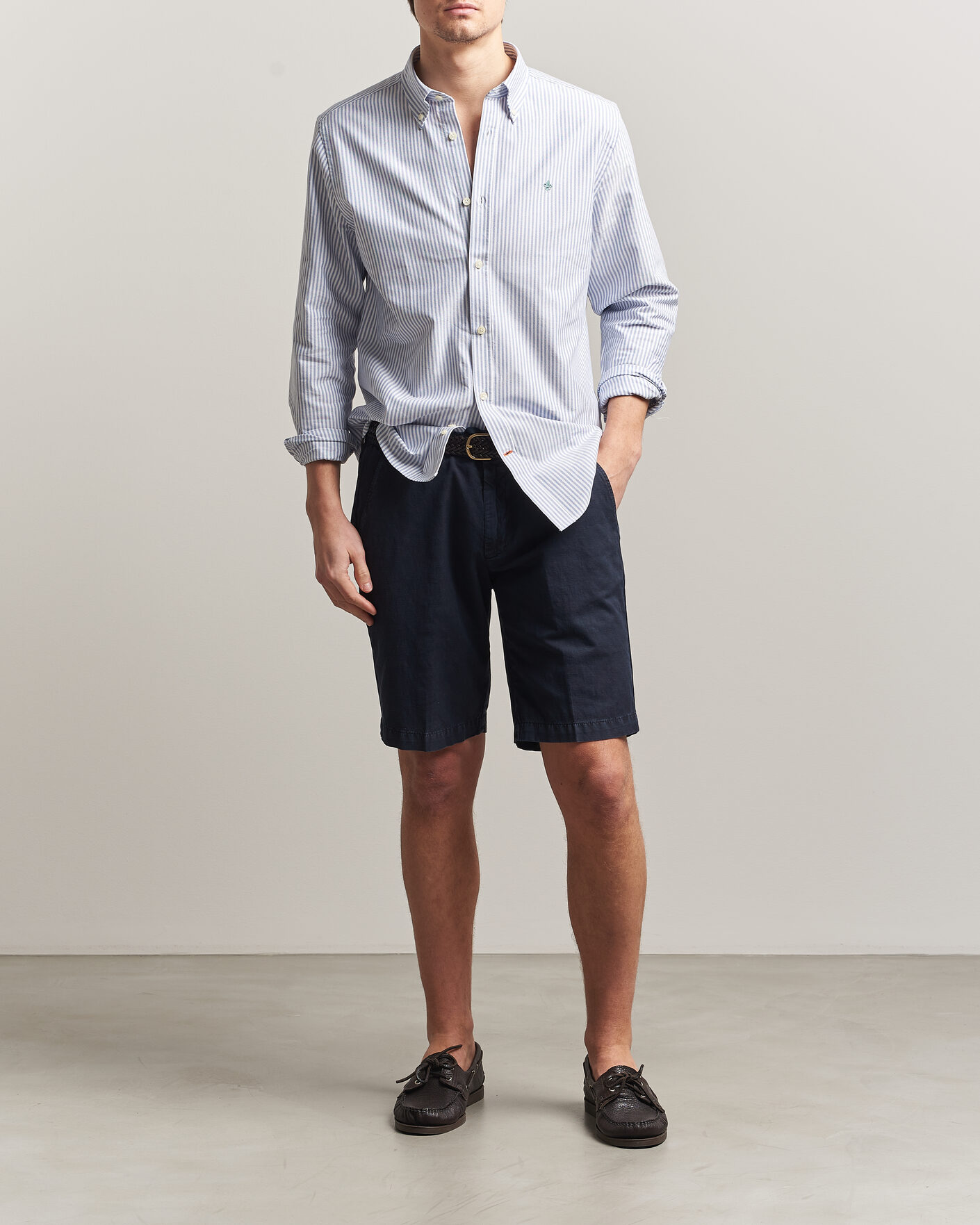 Herre | Skjorter | Morris | Douglas Striped Oxford Shirt Dark Blue