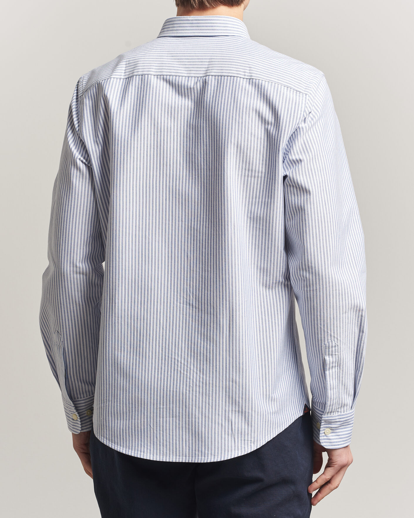 Herre | Skjorter | Morris | Douglas Striped Oxford Shirt Dark Blue