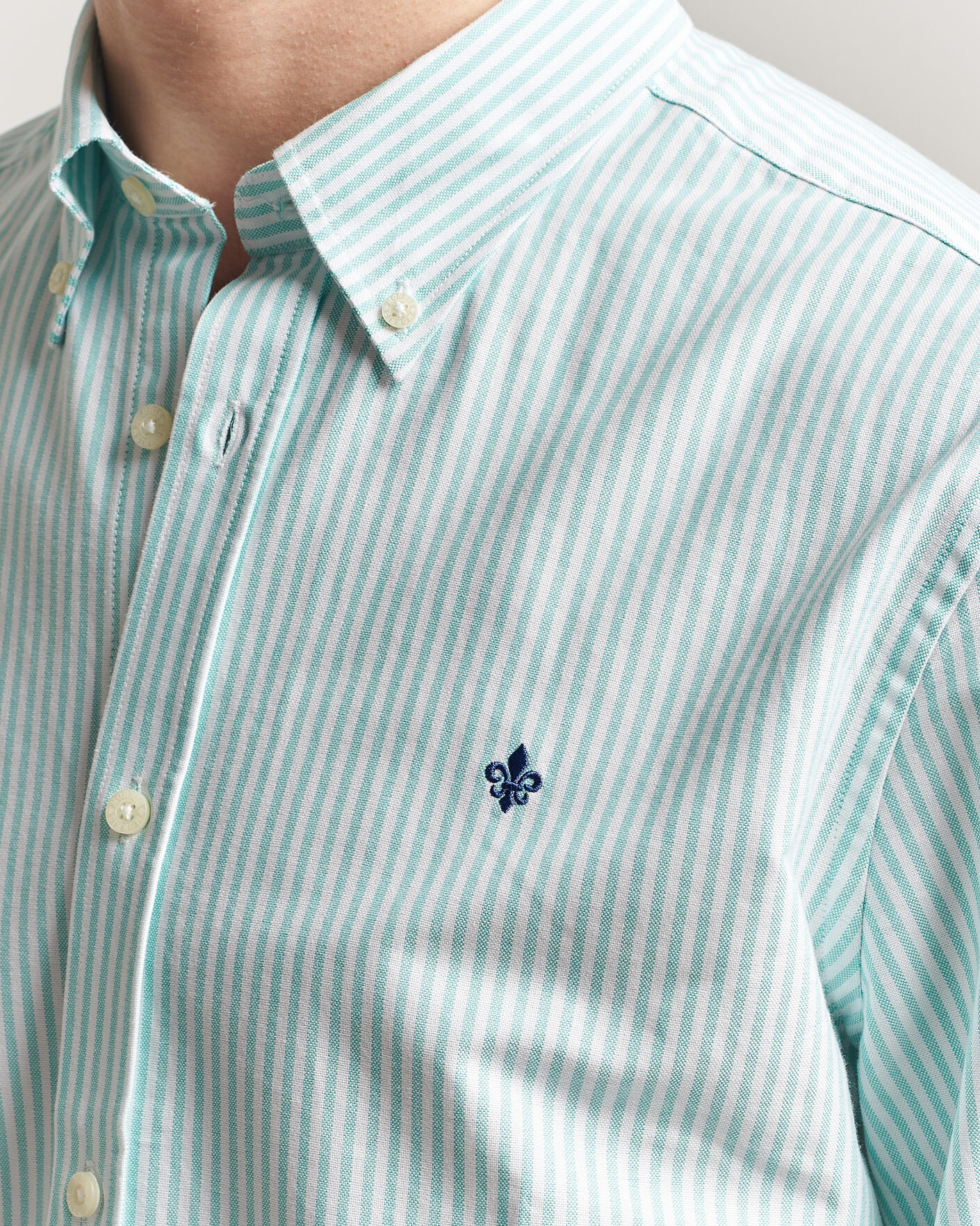 Herre | Skjorter | Morris | Douglas Striped Oxford Shirt Green