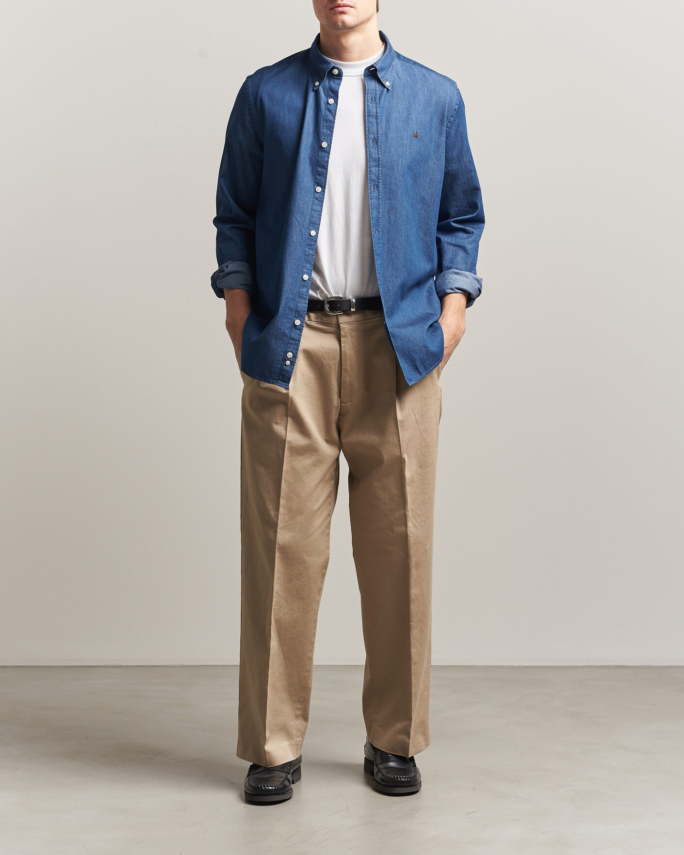 Herre | Skjorter | Morris | Light Denim Shirt Blue
