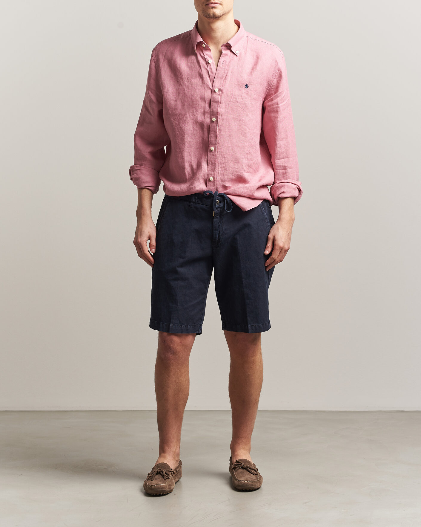 Herre | Skjorter | Morris | Douglas Button Down Linen Shirt Pink