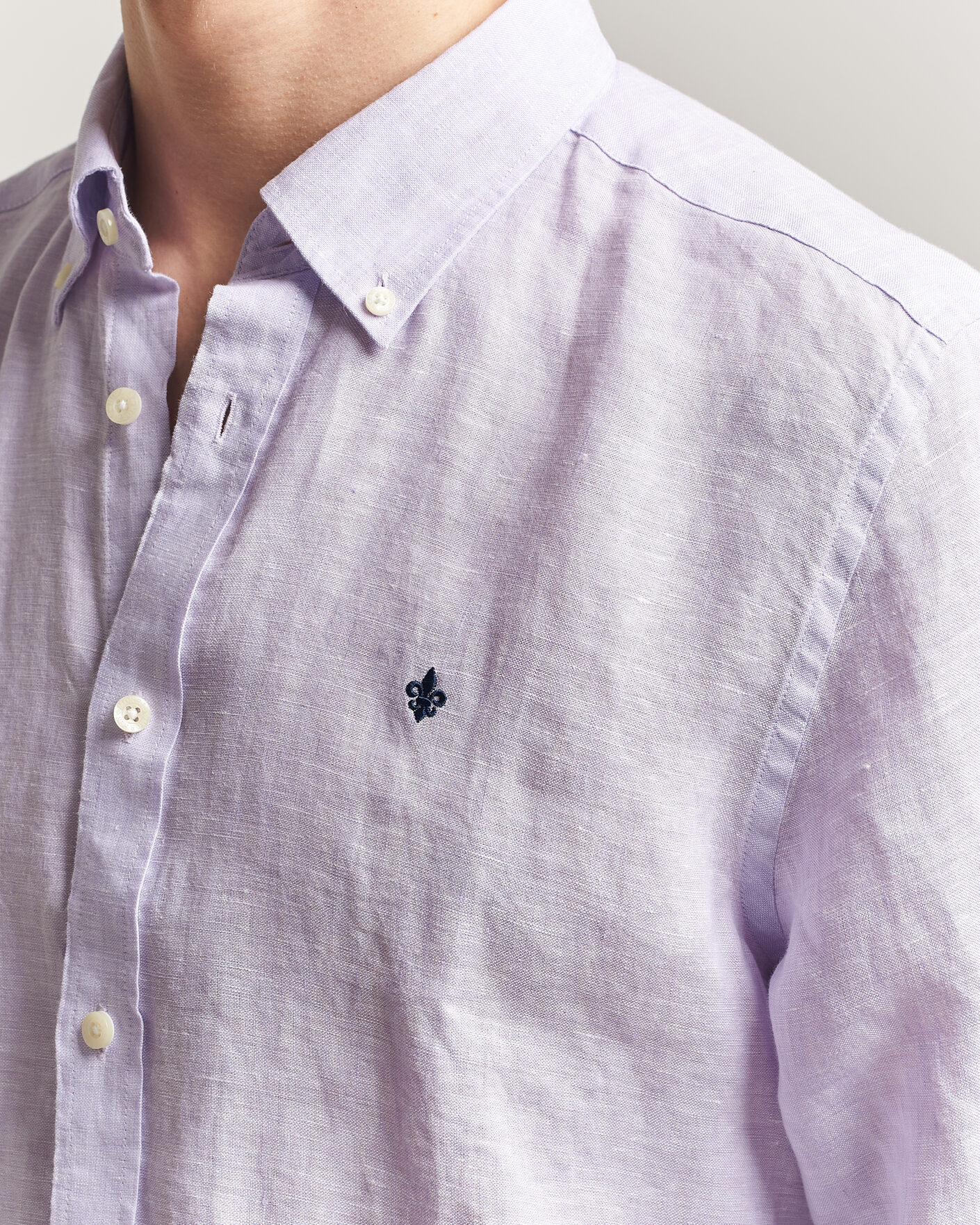 Herre | Skjorter | Morris | Douglas Button Down Linen Shirt Purple