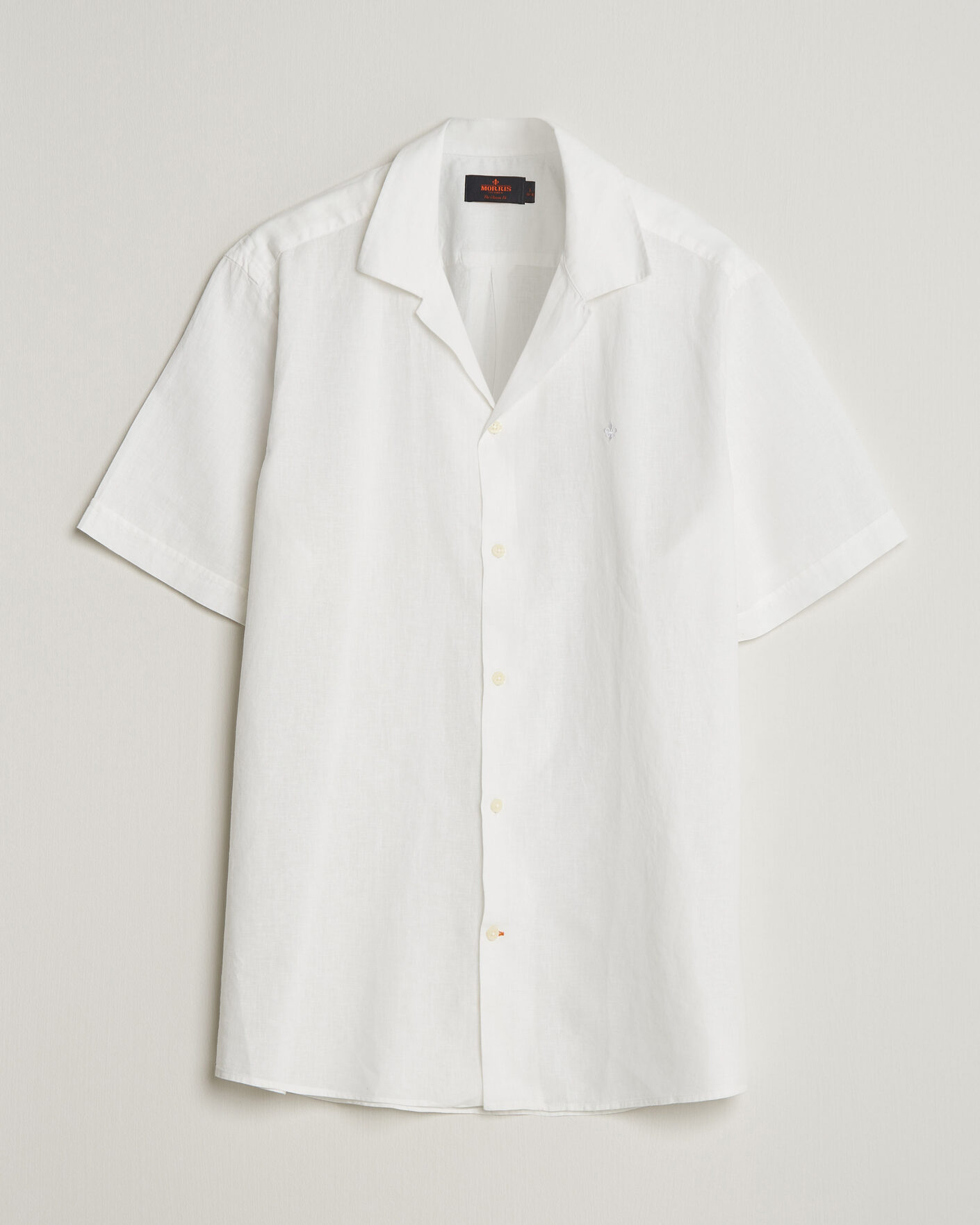 Herre | Skjorter | Morris | Resort Short Sleeve Linen Shirt White