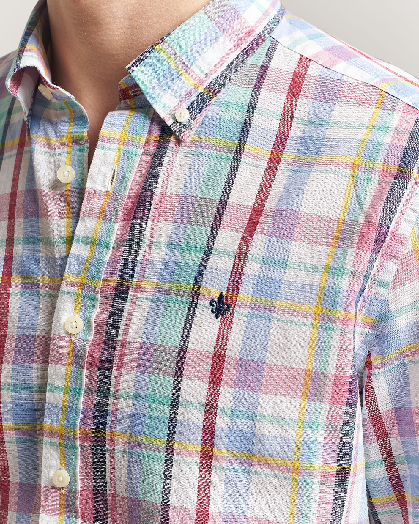 Herre | Skjorter | Morris | Preppy Check Linen Shirt Multi