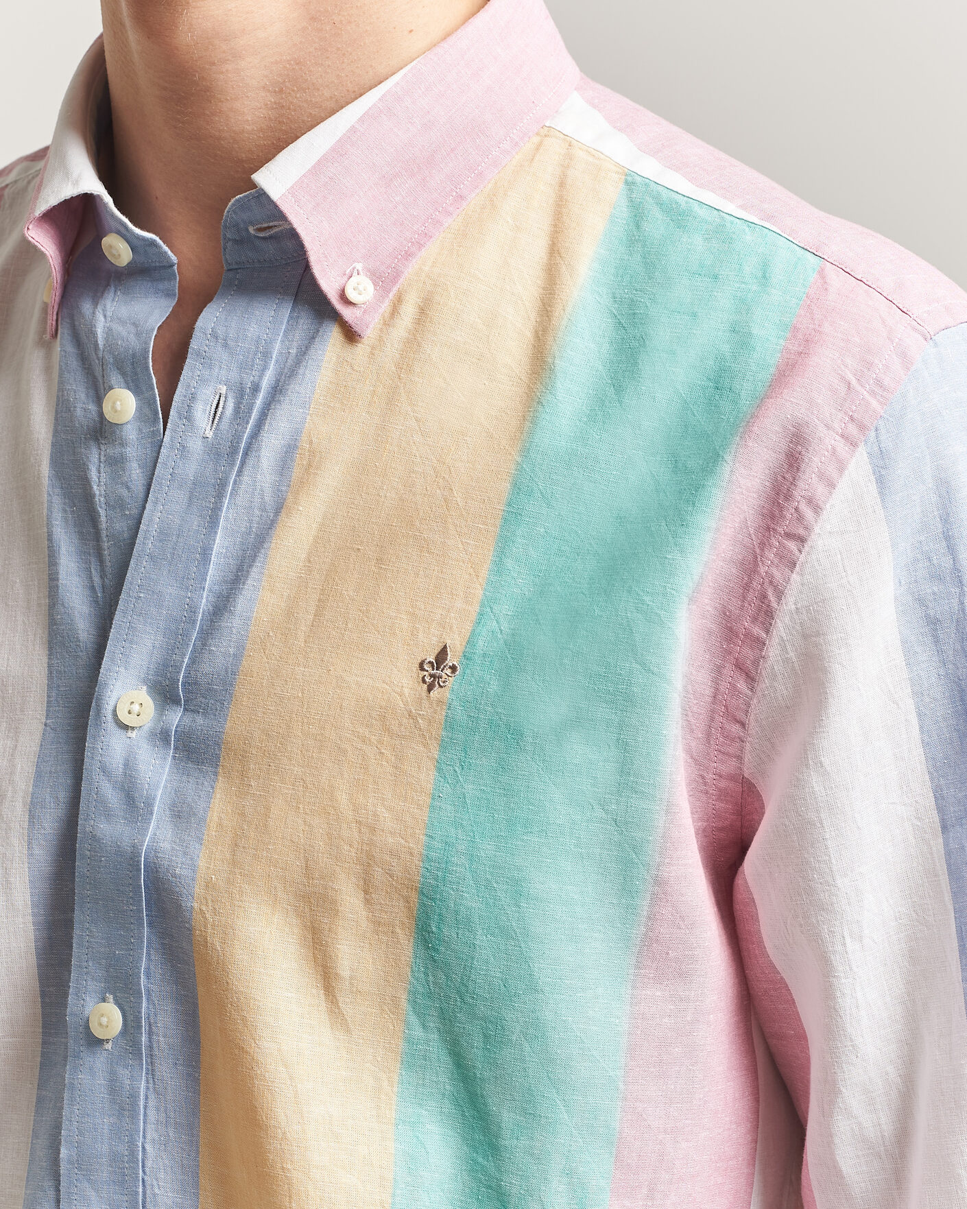Herre | Skjorter | Morris | Happy Striped Linen Shirt Multi