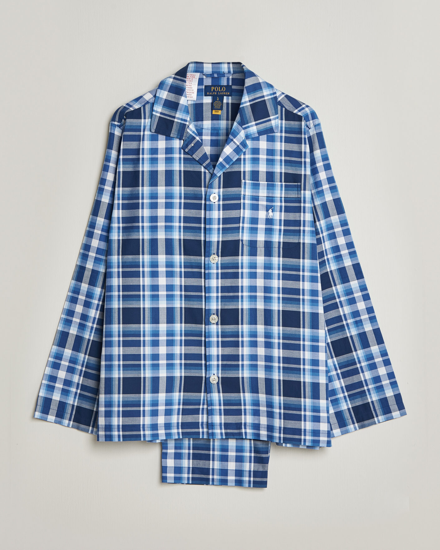 Herre | Pyjamas & Morgenkåber | Polo Ralph Lauren | Cotton Checked Pyjama Set Blue Multi
