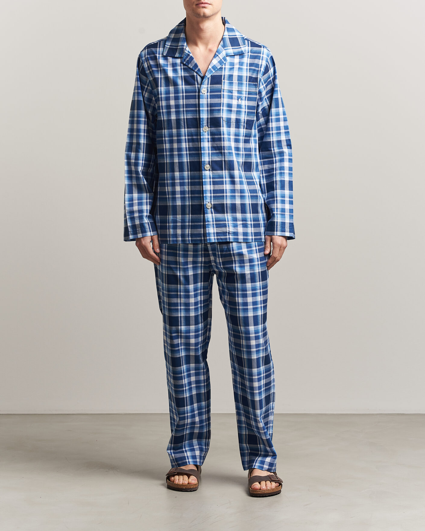 Herre | Pyjamas & Morgenkåber | Polo Ralph Lauren | Cotton Checked Pyjama Set Blue Multi