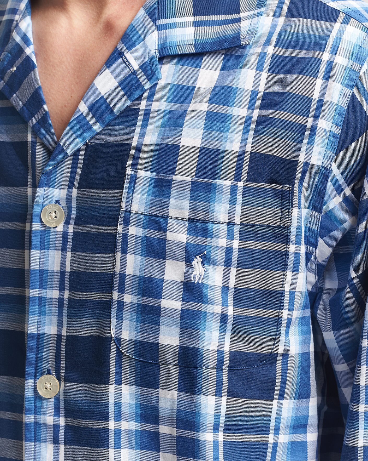 Herre | Pyjamas & Morgenkåber | Polo Ralph Lauren | Cotton Checked Pyjama Set Blue Multi