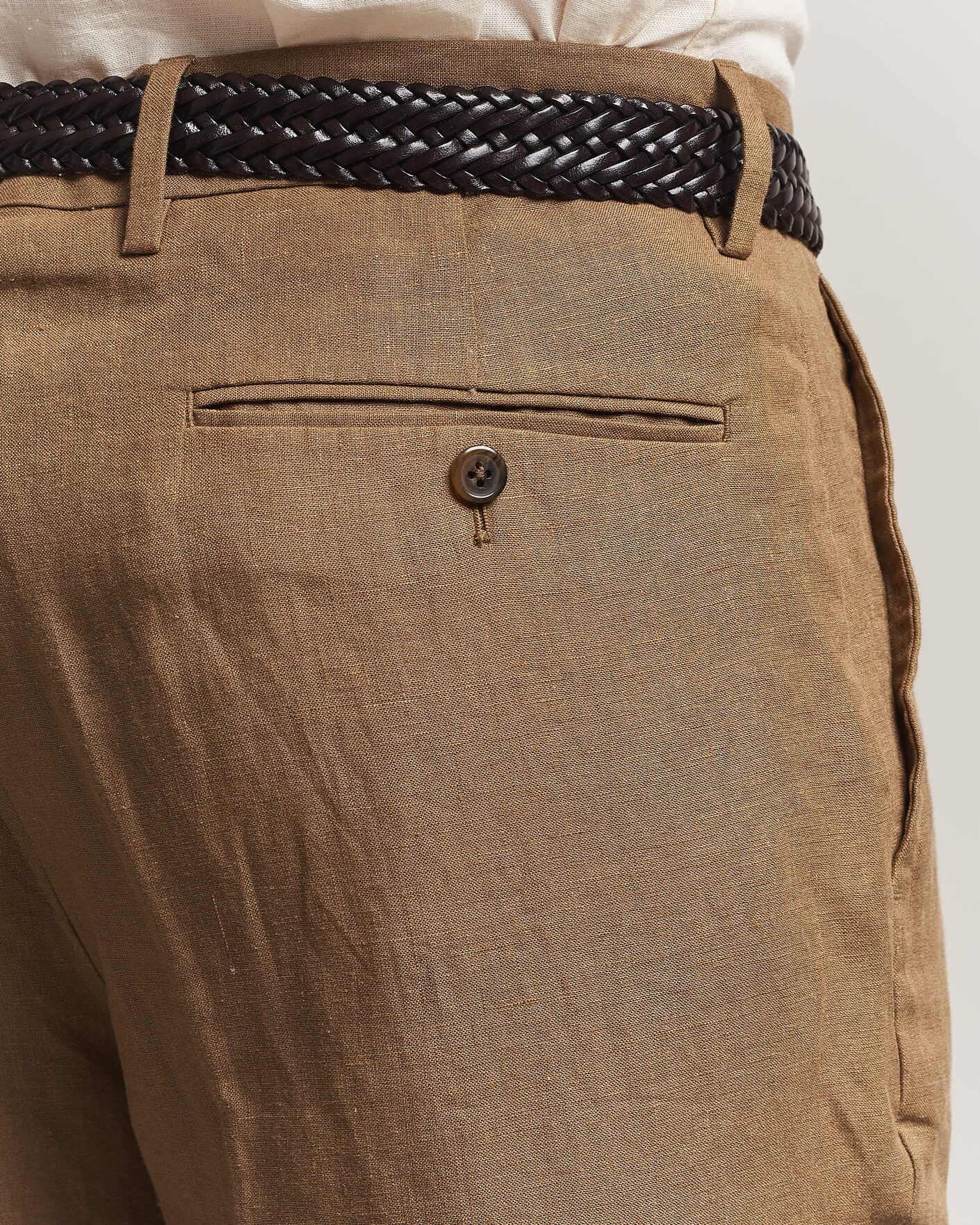 Herre | Bukser | Polo Ralph Lauren | Linen Pleated Trousers Light Sable