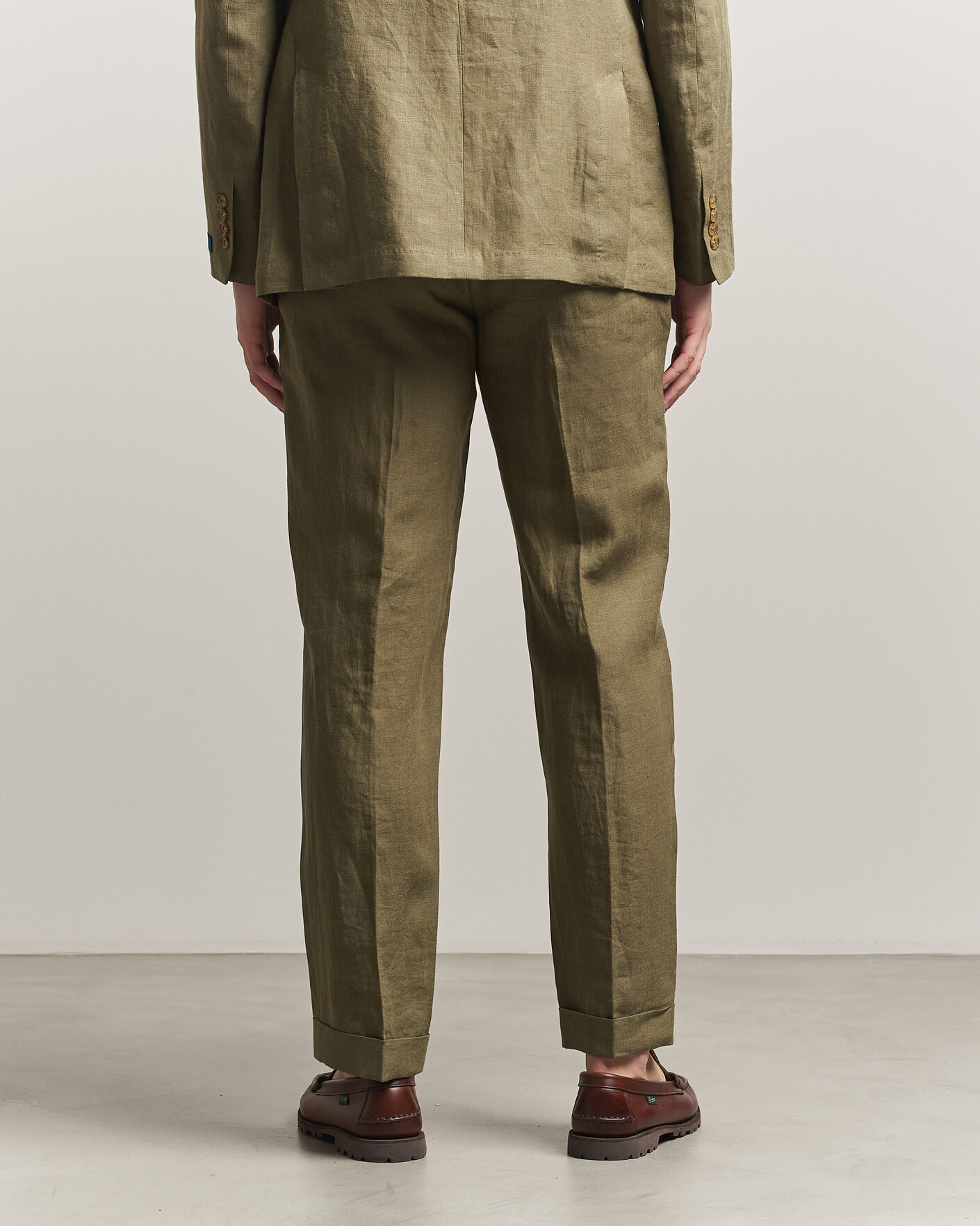 Herre | Bukser | Polo Ralph Lauren | Linen Pleated Trousers Basic Olive