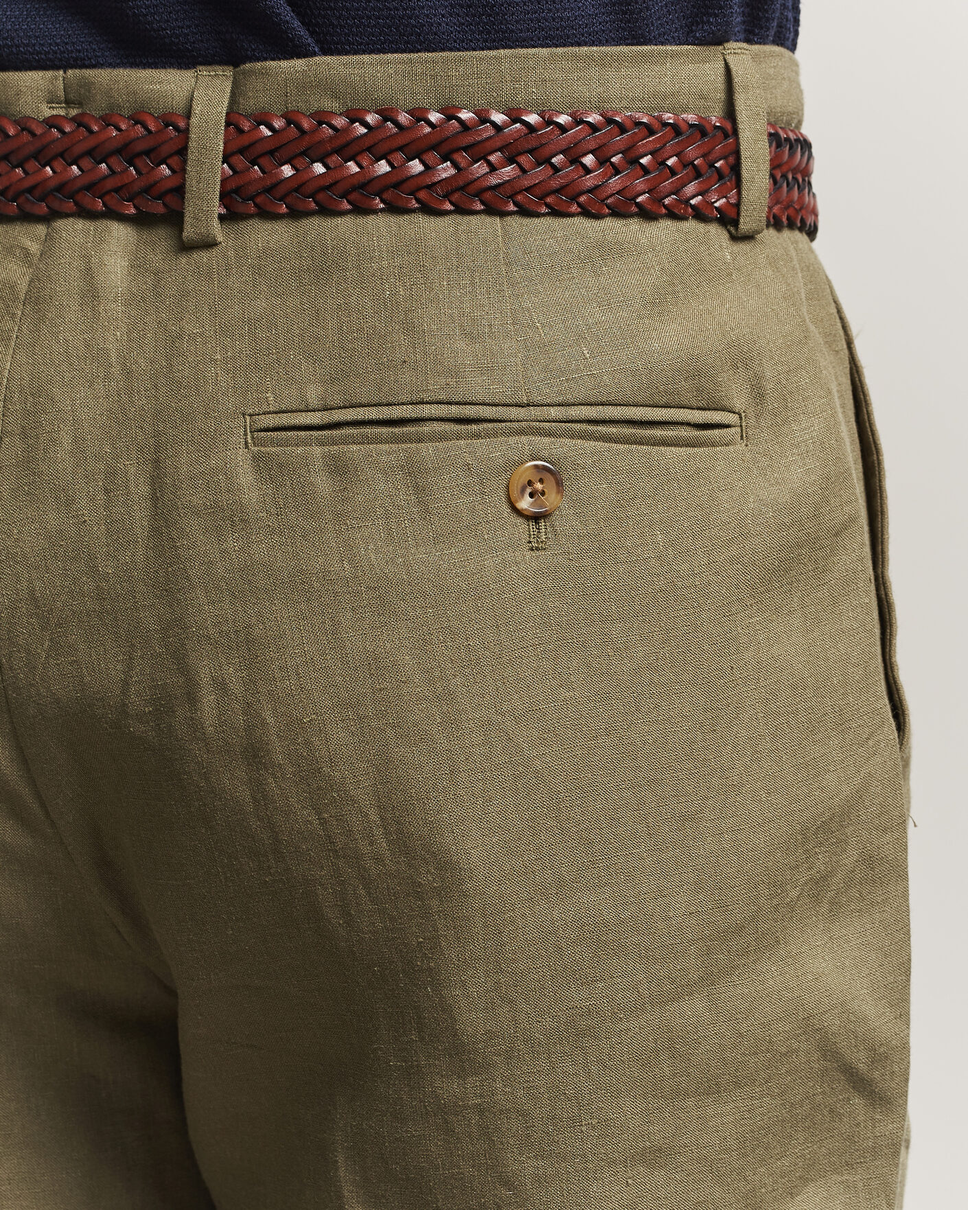 Herre | Bukser | Polo Ralph Lauren | Linen Pleated Trousers Basic Olive