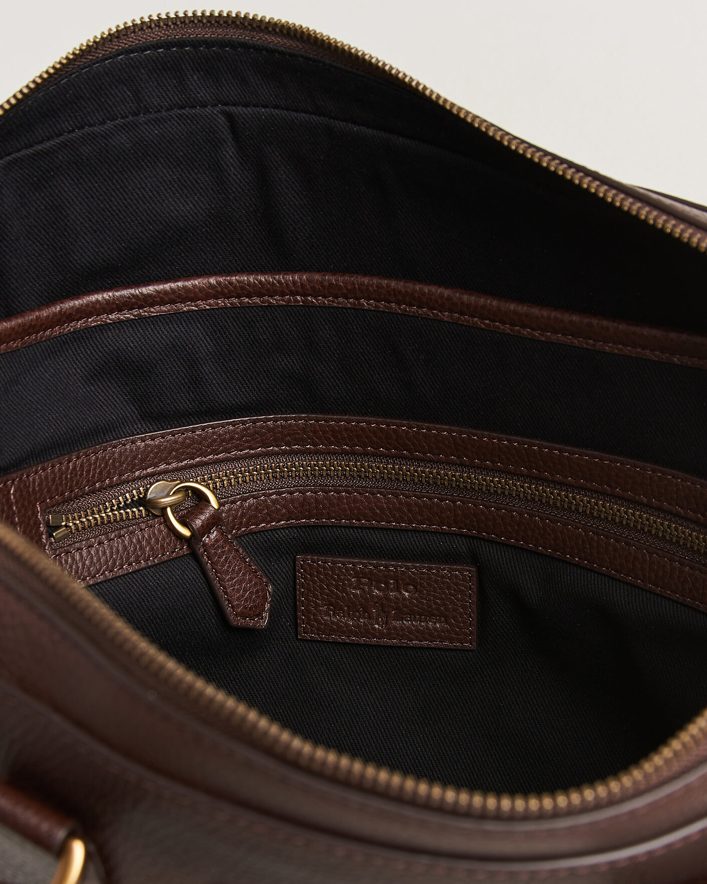 Herre | Tasker | Polo Ralph Lauren | Pebble Leather Briefcase Dark Brown