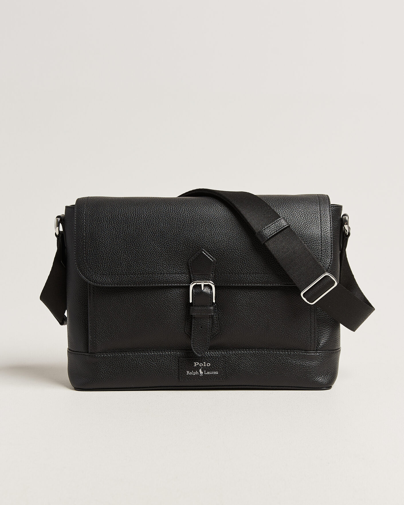 Herre | Tasker | Polo Ralph Lauren | Pebble Leather Messenger Bag Black
