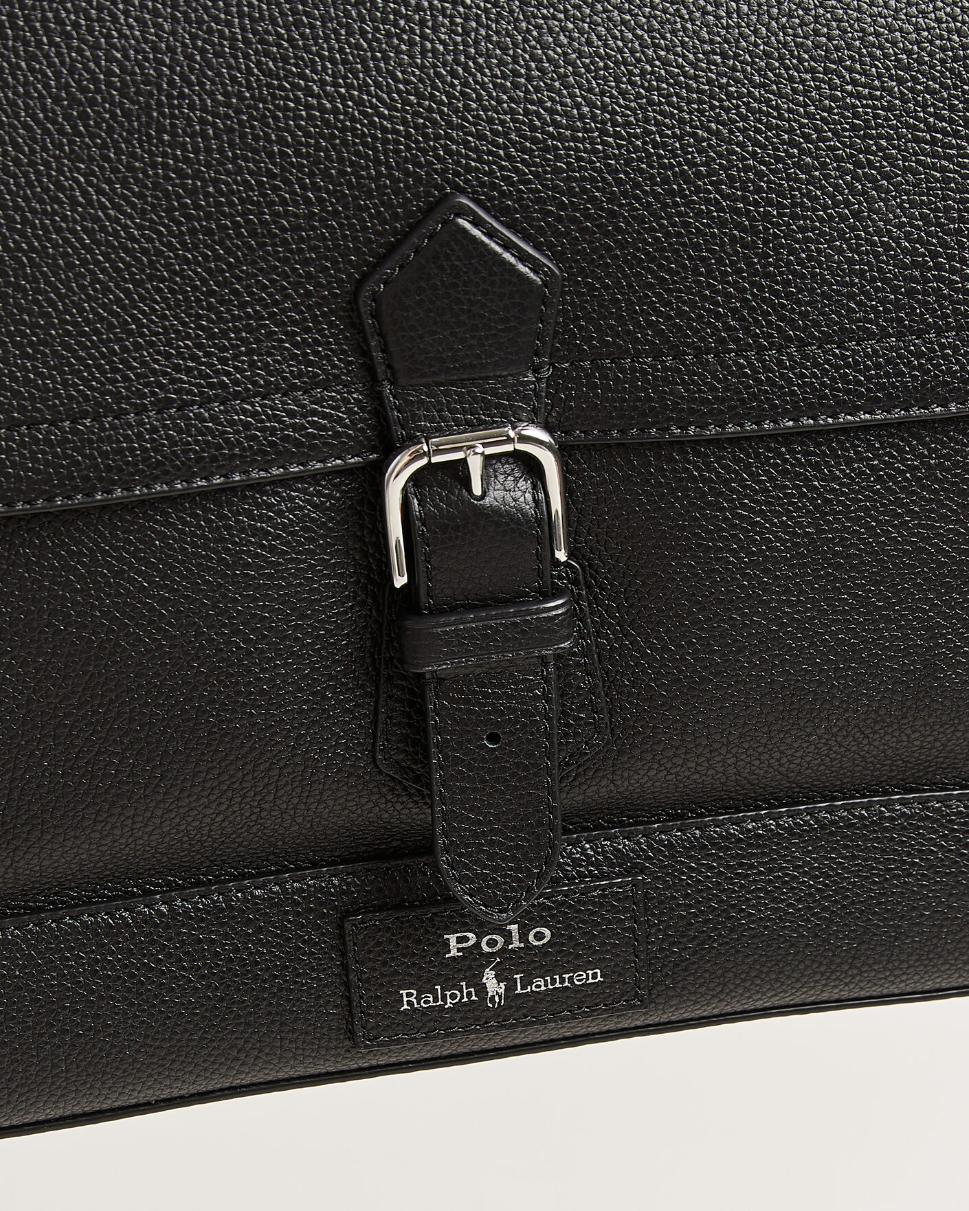 Herre | Tasker | Polo Ralph Lauren | Pebble Leather Messenger Bag Black