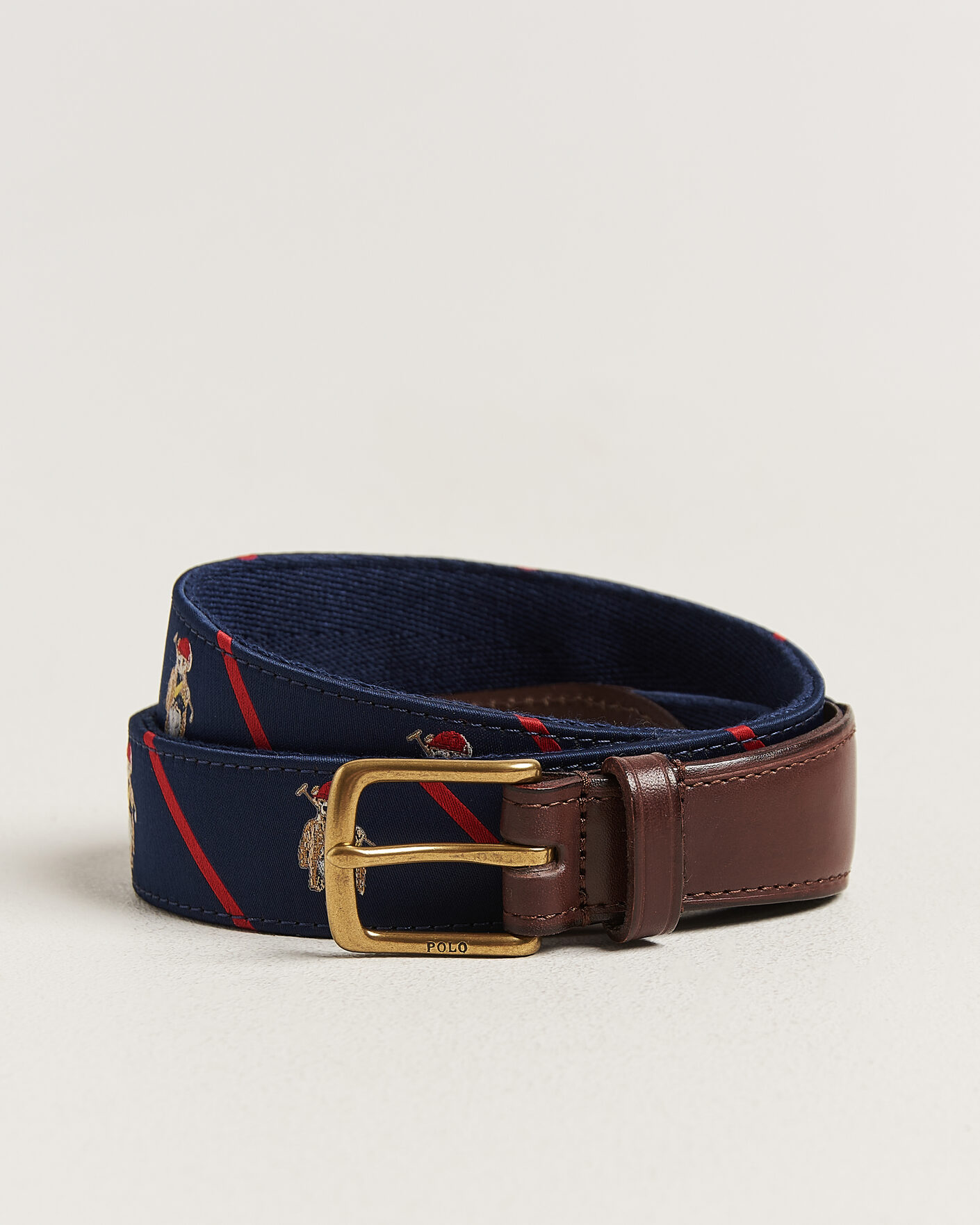 Herre | Bælter | Polo Ralph Lauren | Leather Bear Belt Navy Multi
