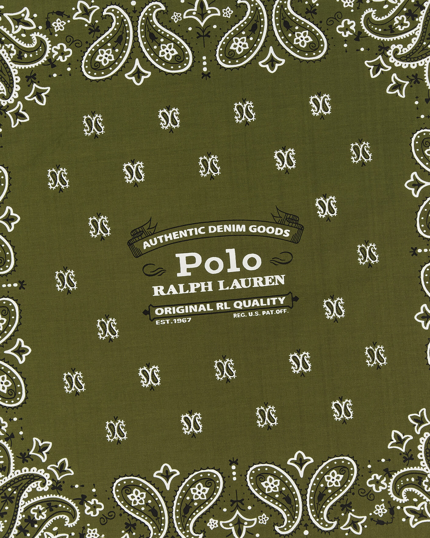 Herre | Tørklæde | Polo Ralph Lauren | Cotton Printed Bandana Supply Olive