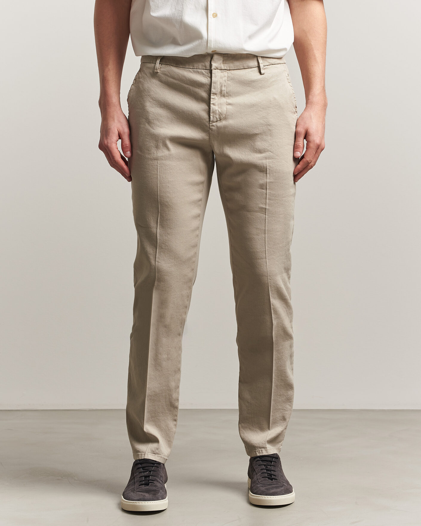 Herre | Bukser | Dondup | Spiritisimo Linen Stretch Chinos Beige