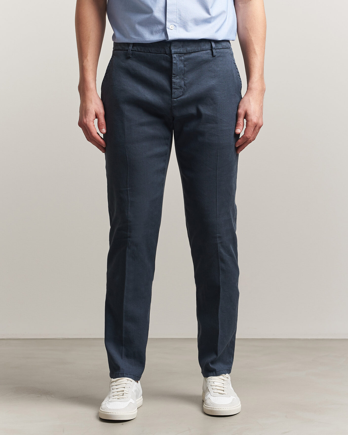 Herre | Bukser | Dondup | Spiritisimo Linen Stretch Chinos Navy