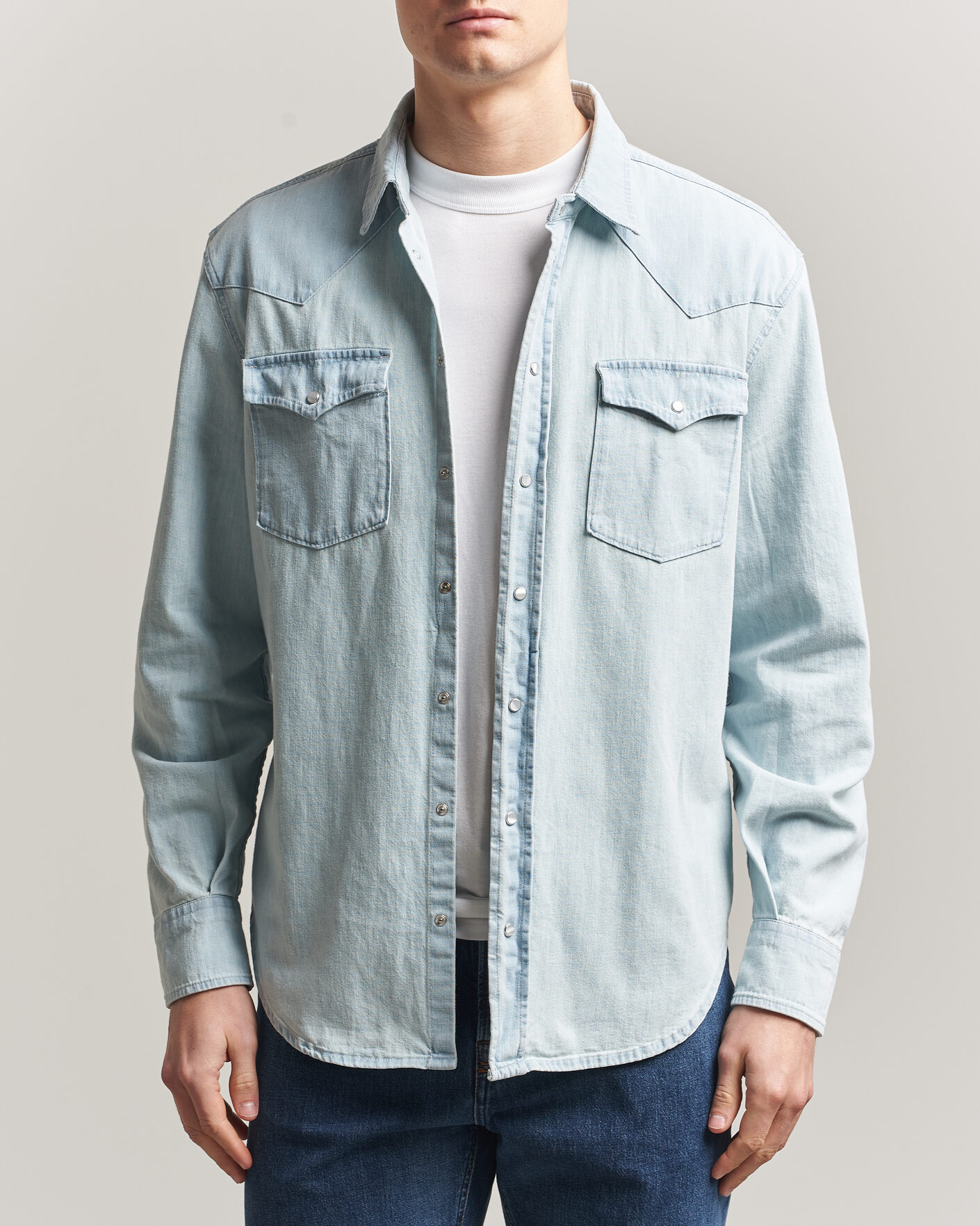 Herre | Skjorter | Dondup | Regular Fit Denim Shirt Light Blue