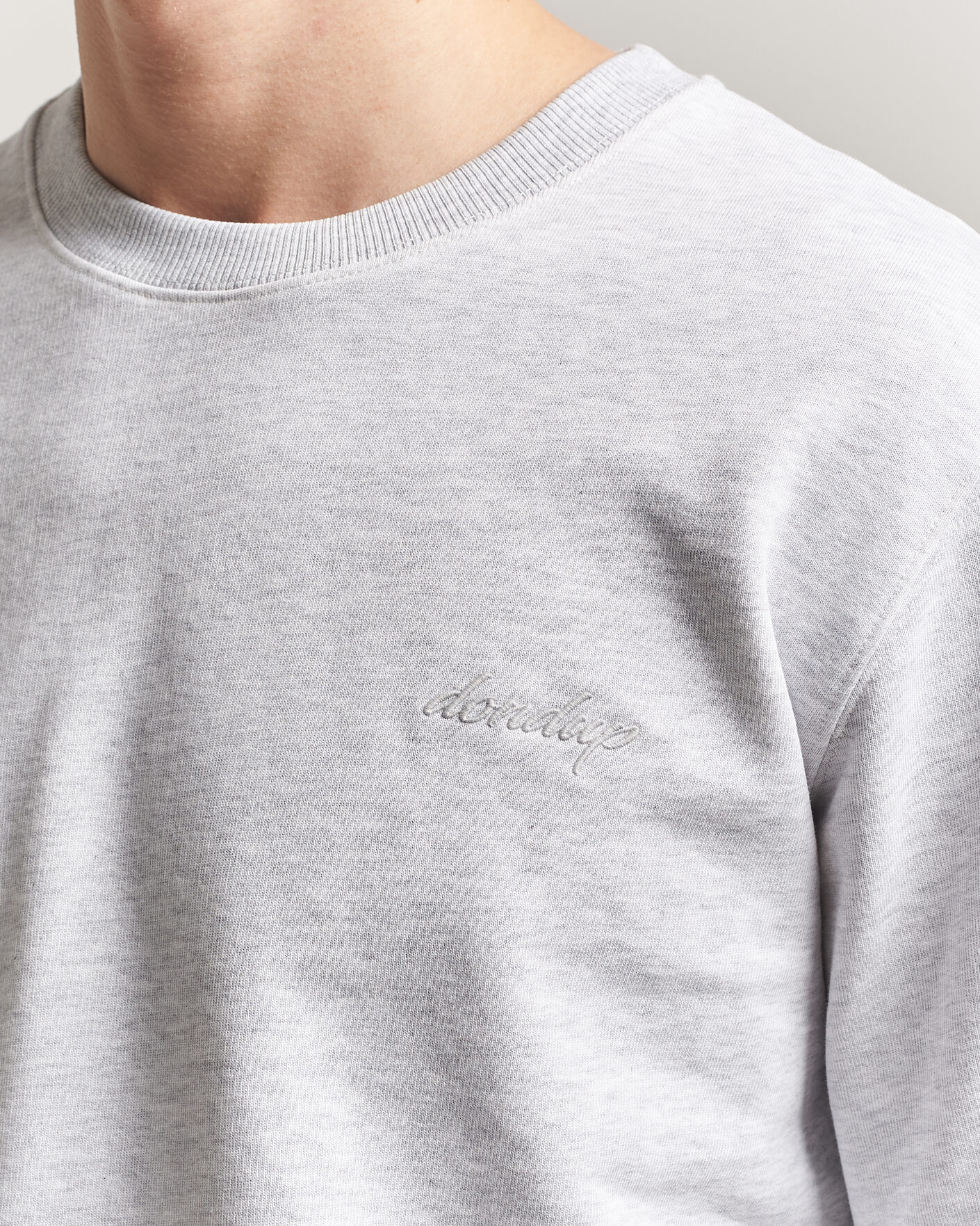 Herre | Trøjer | Dondup | Logo Crew Neck Sweatshirt Light Grey Melange