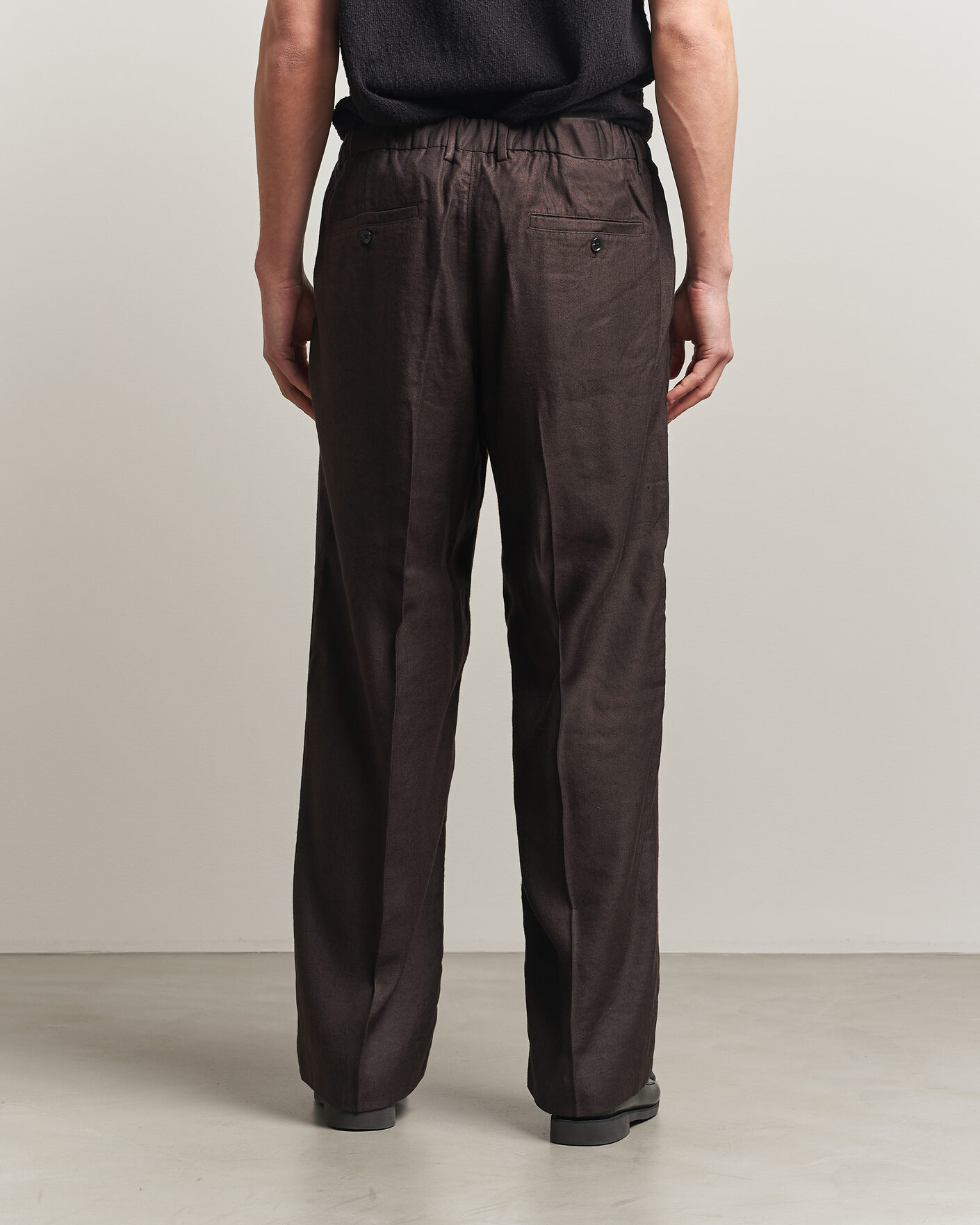 Herre | Bukser | NN07 | Kay Linen/Viscose Drawstring Trousers Deep Truffle