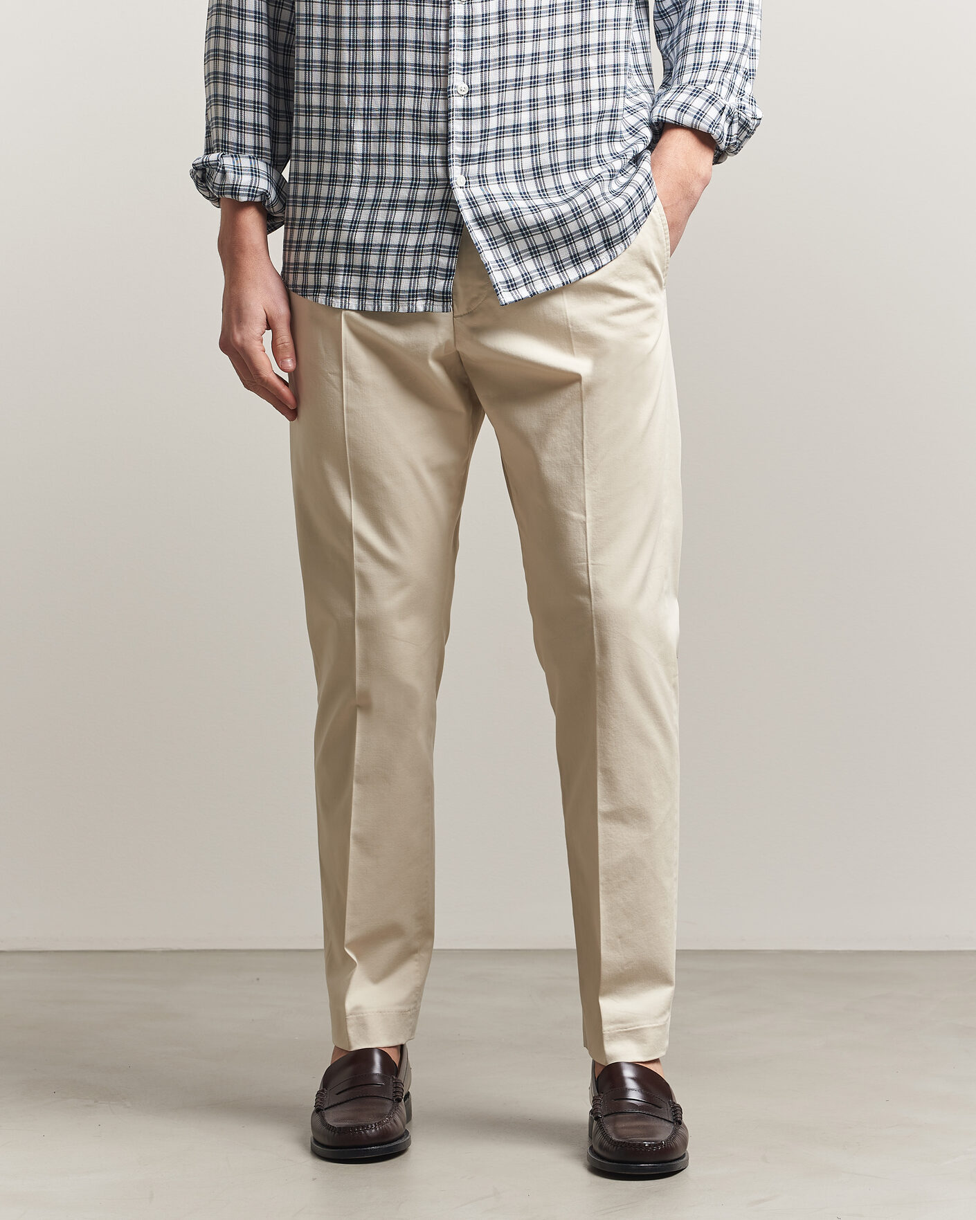 Herre | Bukser | NN07 | Bill Pleated Trousers Ivory
